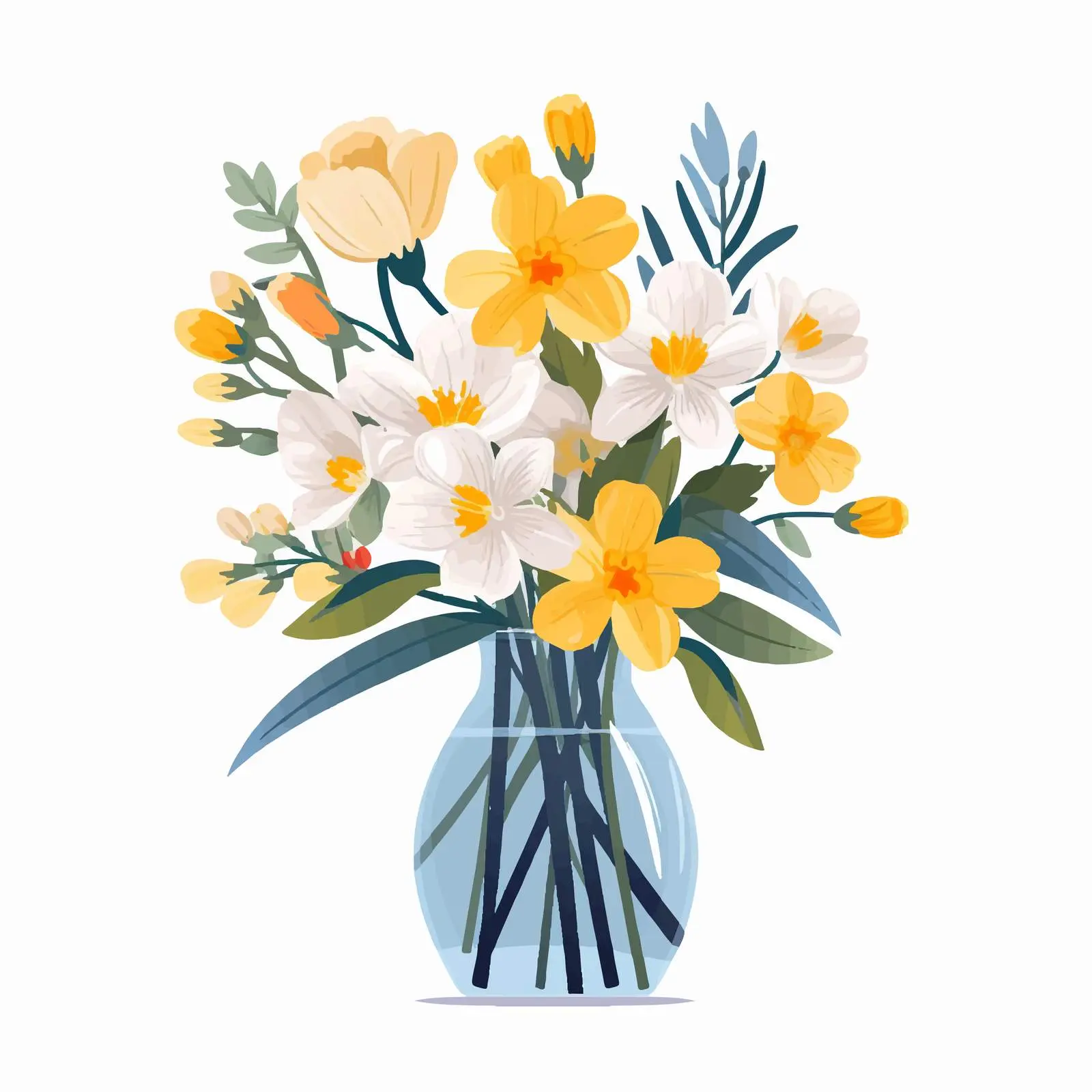 Beautiful Flower Branch in Glass Vase – free vase design image from Dotvec