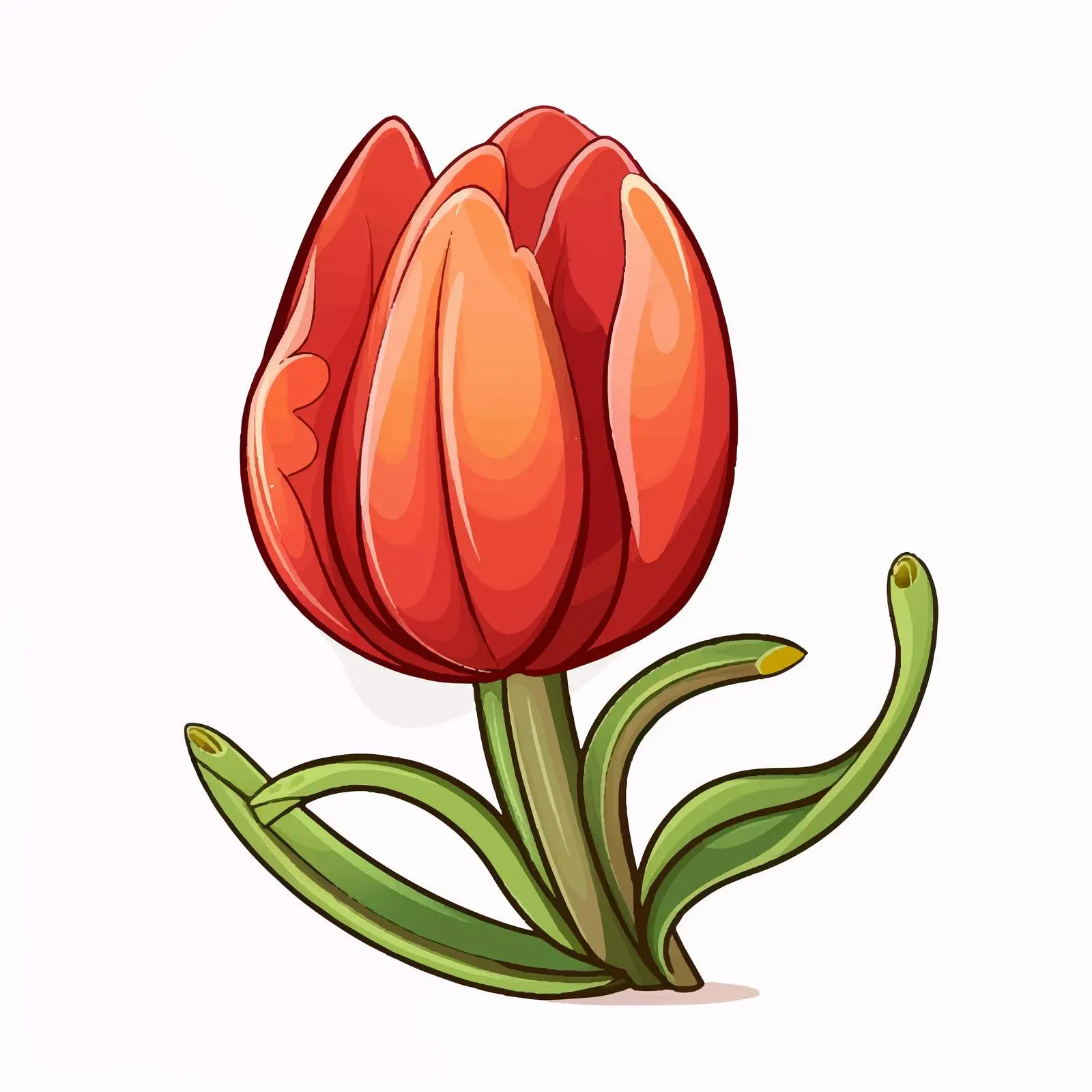 Cartoon Flower Bud Vector Illustration — free download from Dotvec