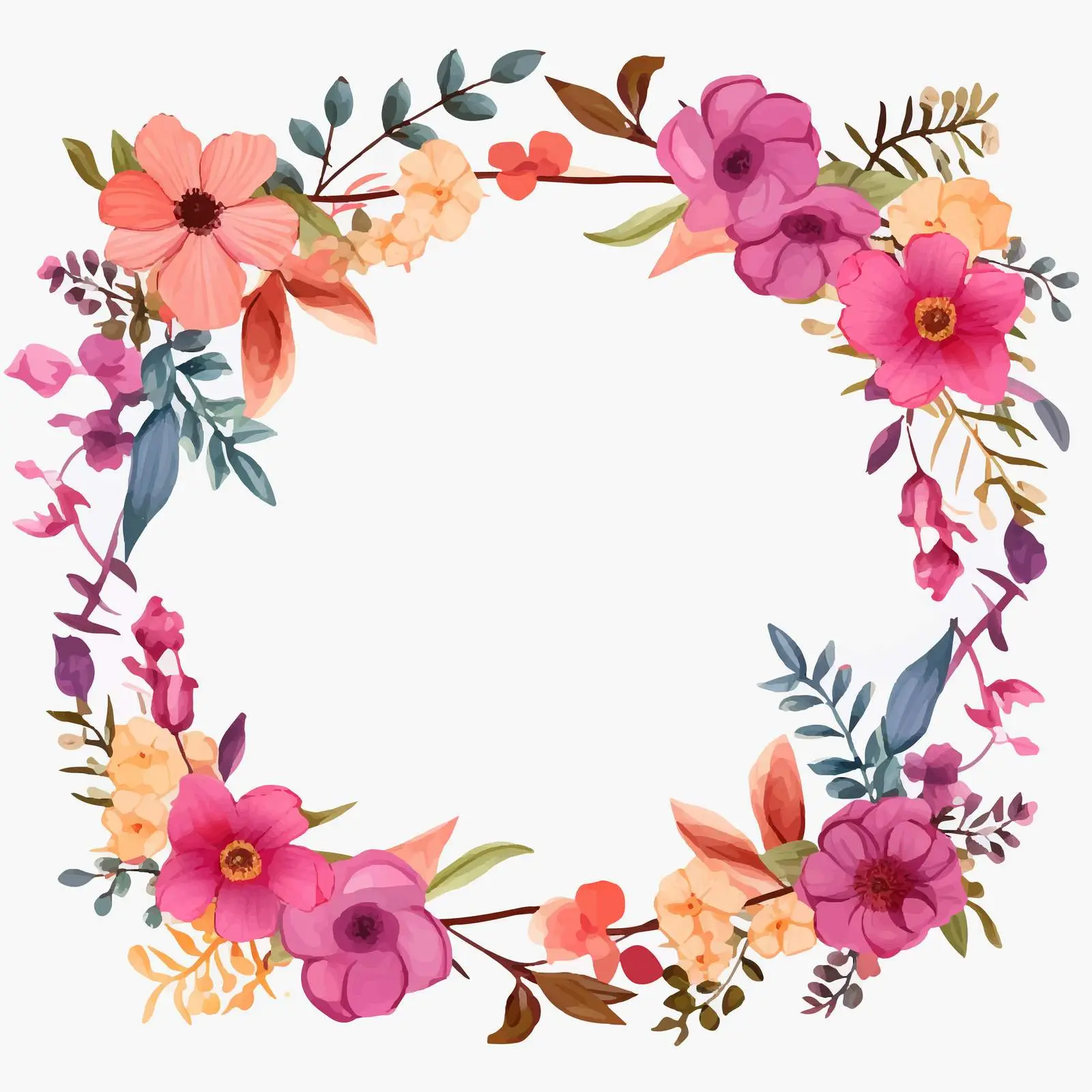 Elegant Flower Frame Template on Transparent Background — free download from Dotvec