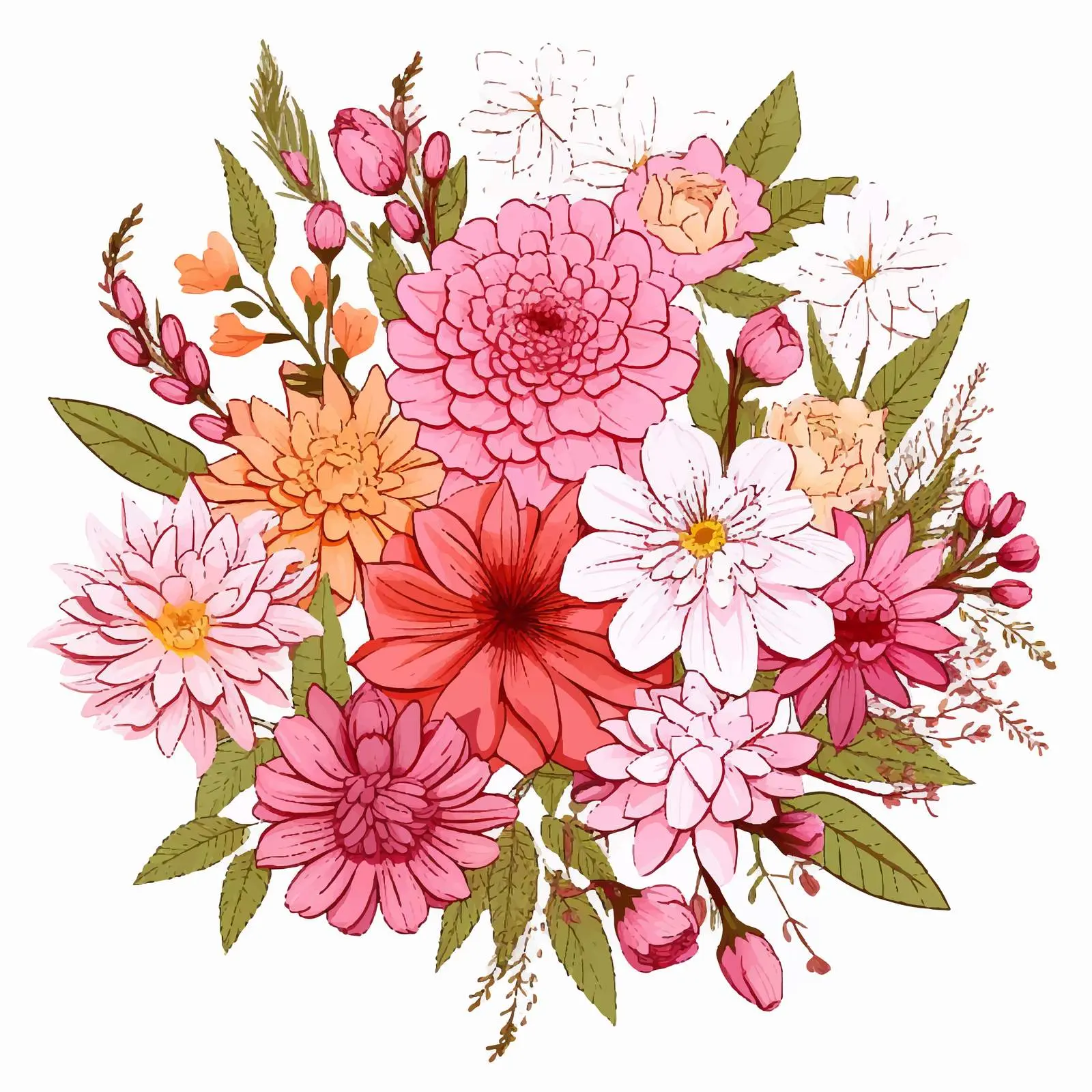 Minimalist Flower Line Art on White Background — free download from Dotvec