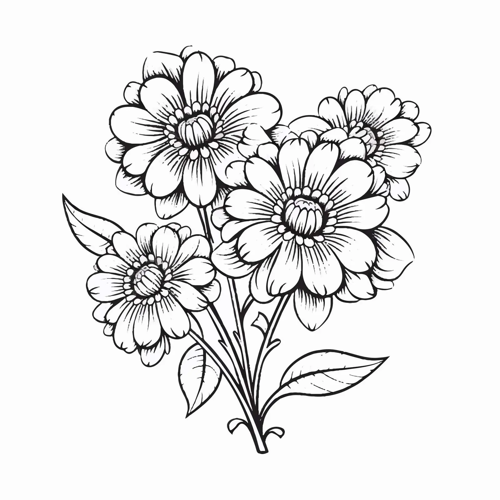 Cartoon Flower Outline Vector Illustration — free download from Dotvec