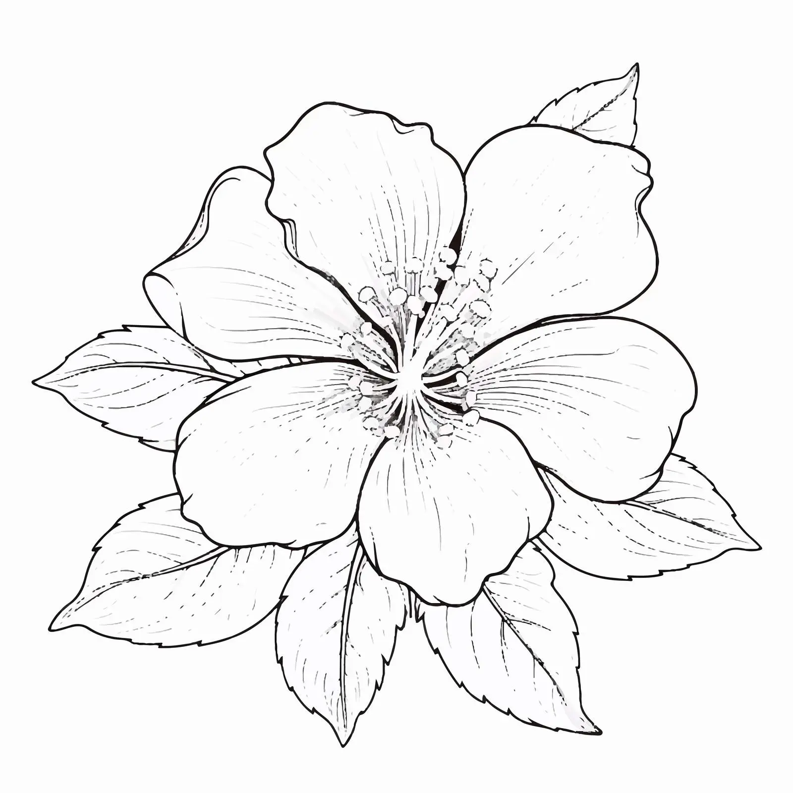 Cartoon Flower Outline Vector Illustration — free download from Dotvec