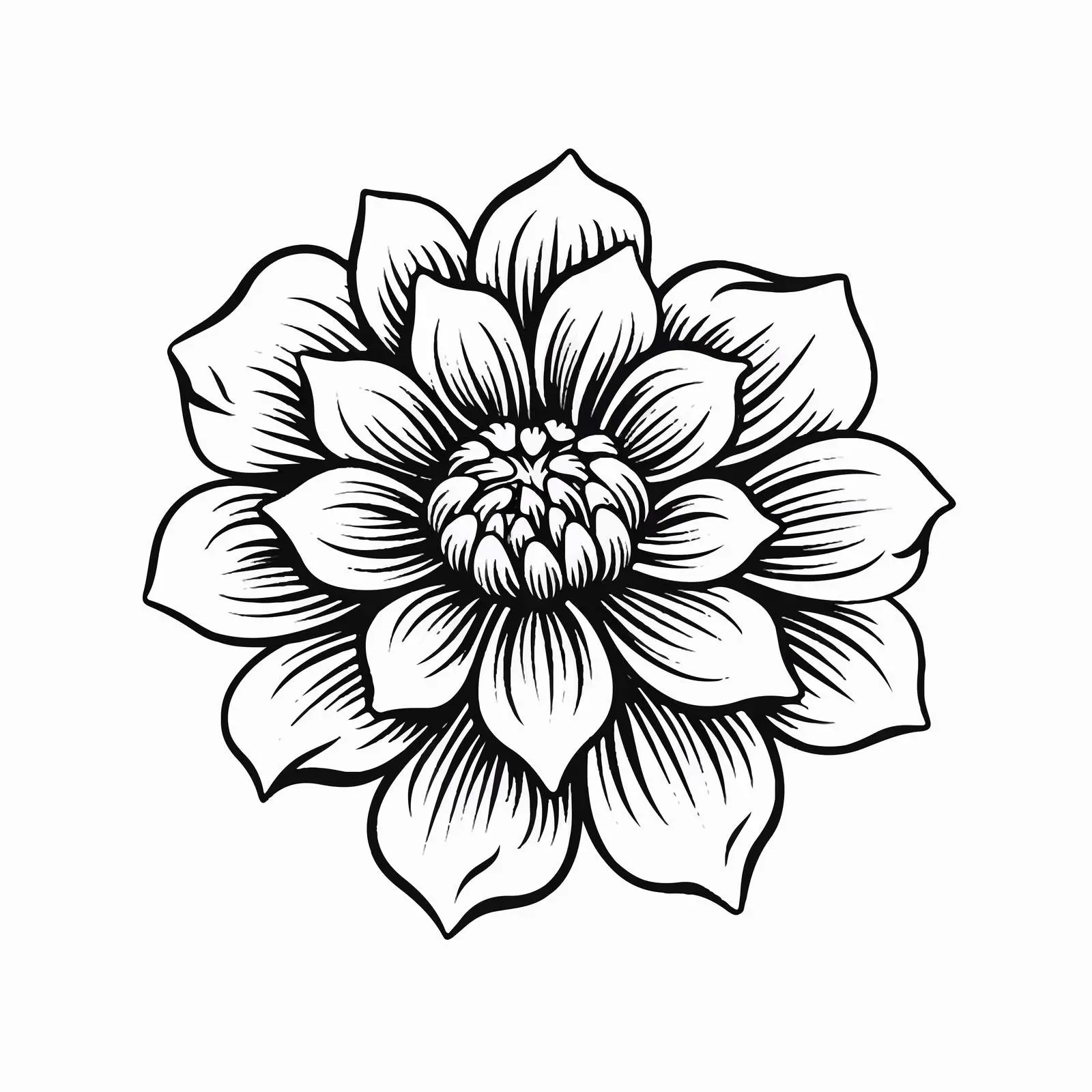 Cartoon Flower Stroke Outline Vector Illustration — free download from Dotvec