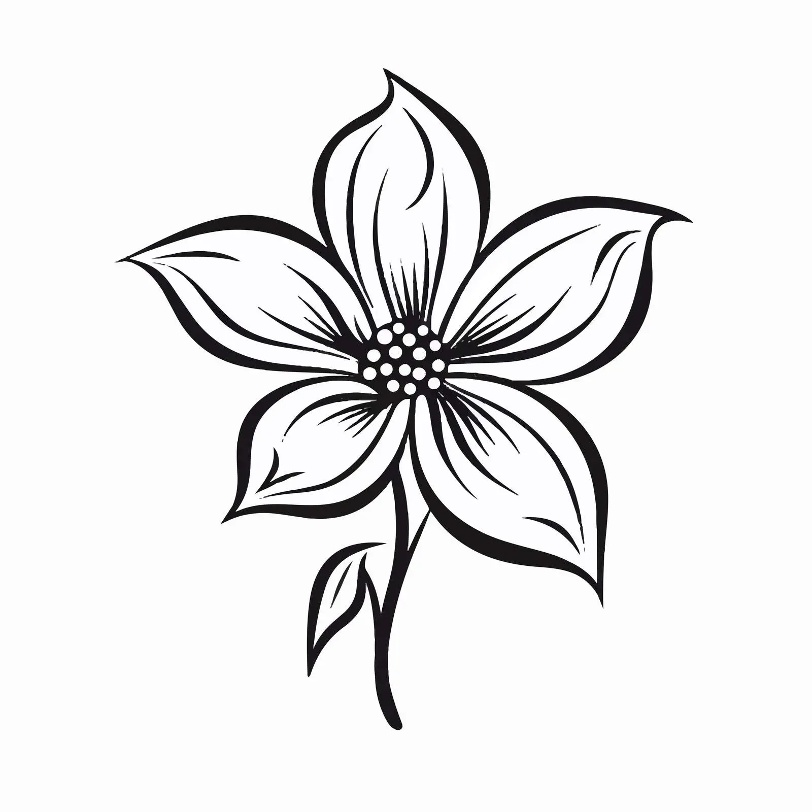 Flower Stroke Outline Cartoon Vector Illustration — free download from Dotvec