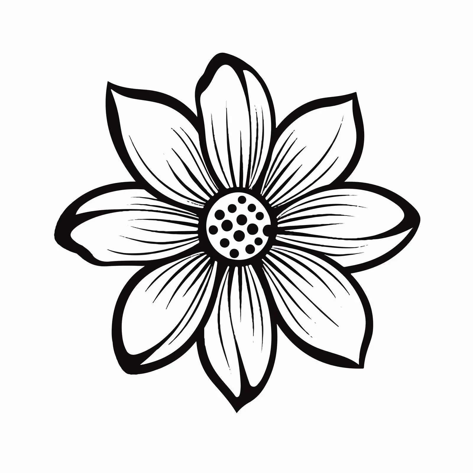 Cartoon Flower Stroke Outline Vector Illustration — free download from Dotvec