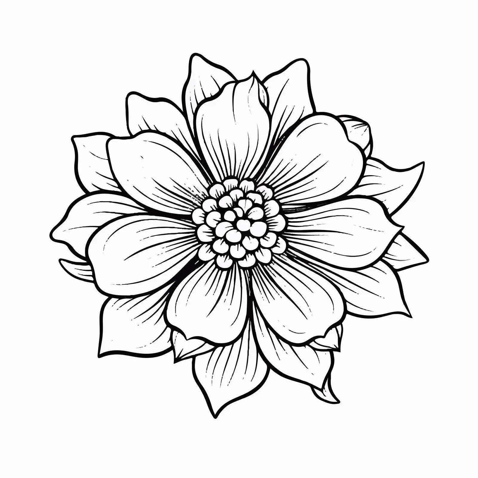Flower Stroke Outline Vector Illustration — free download from Dotvec