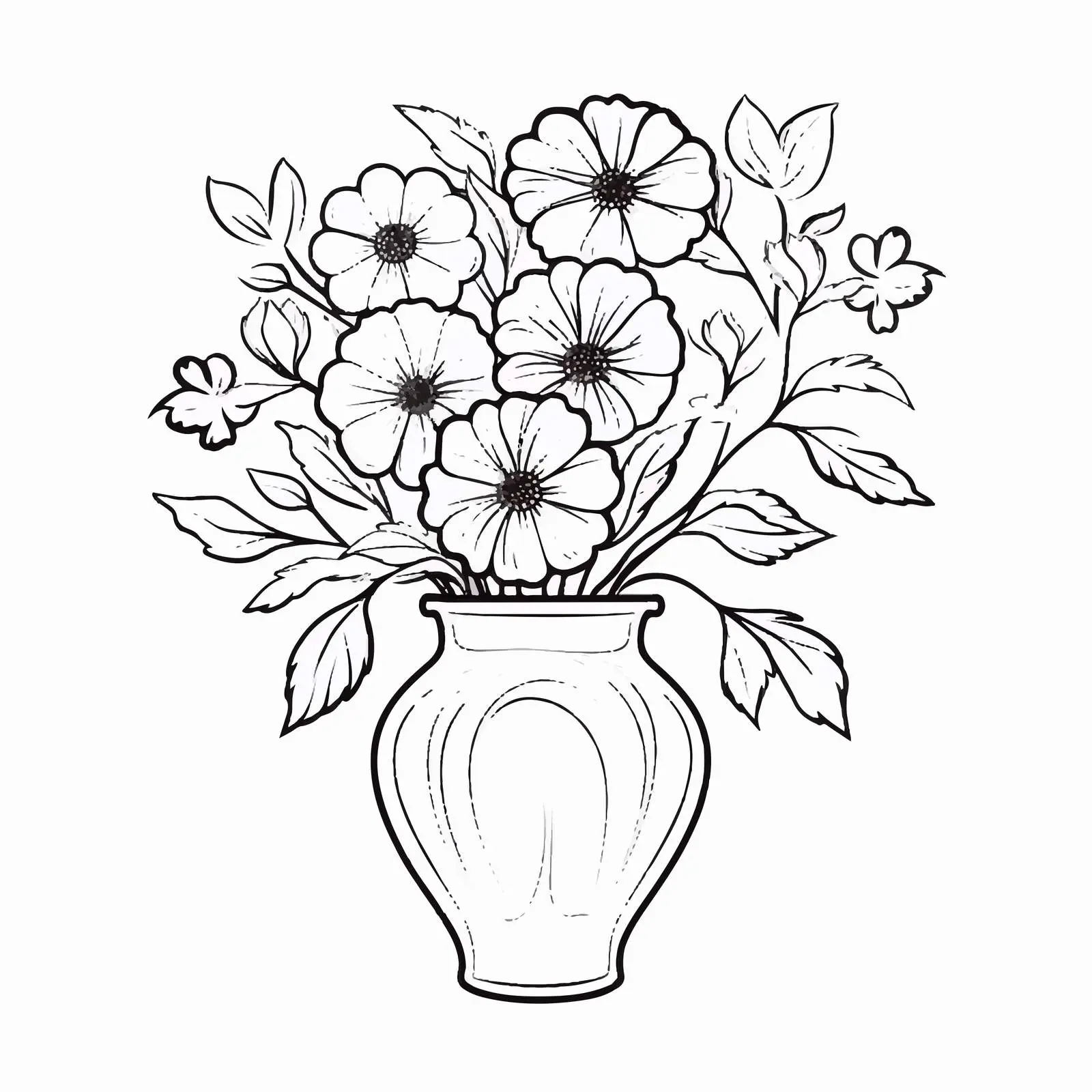 Isolated Flower Vase Outline Vector Illustration — free download from Dotvec