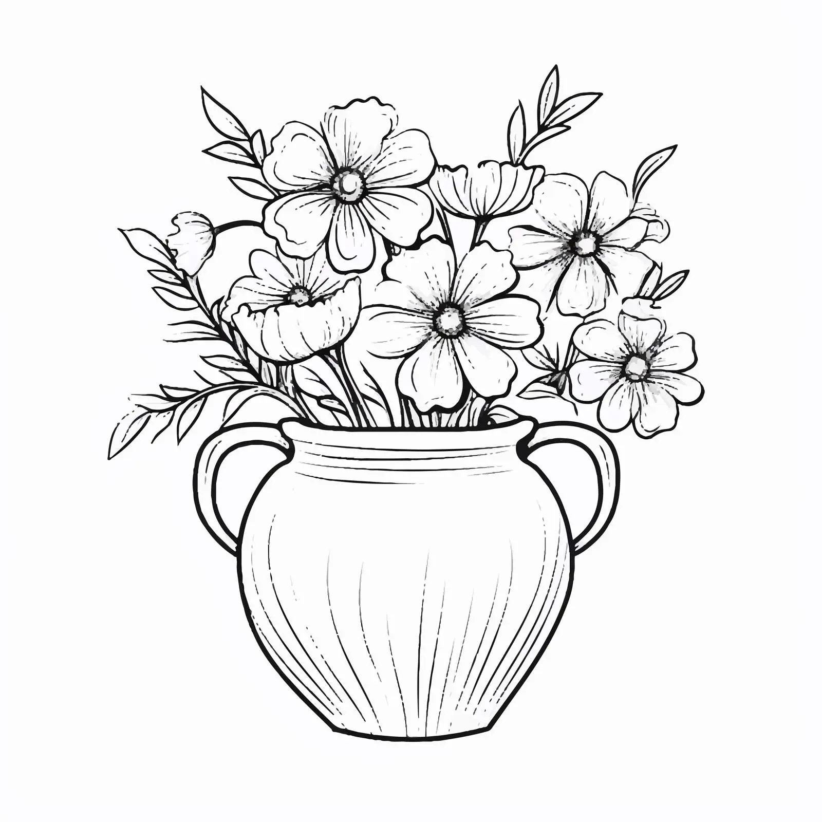 Flower Vase Outline Vector Illustration — free download from Dotvec