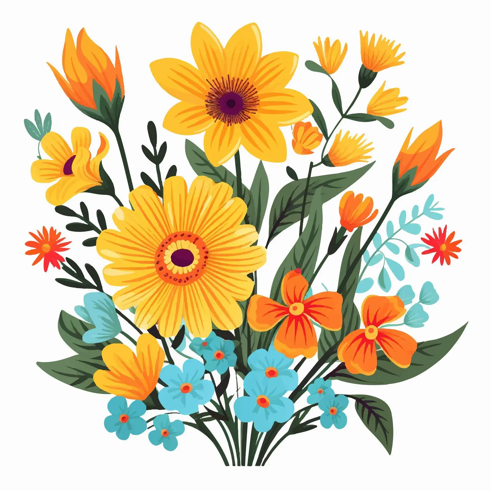 Cartoon Flower Vector Illustration — free download from Dotvec