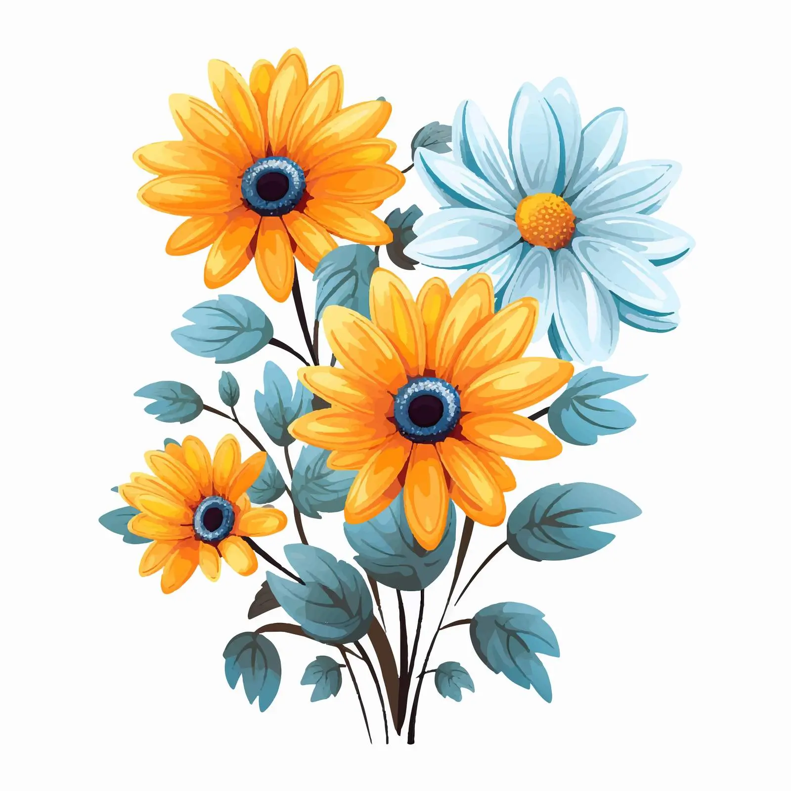 Colorful Cartoon Flower Vector Illustration — free download from Dotvec