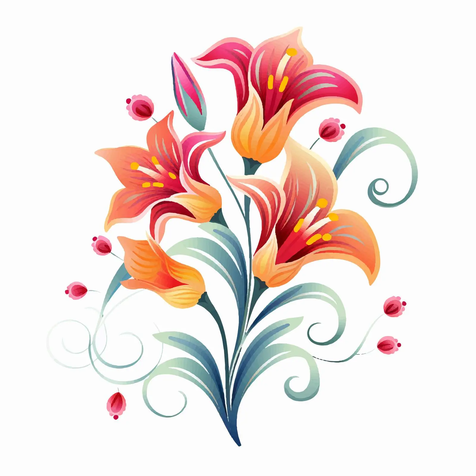 Colorful Cartoon Flower Vector Illustration — free download from Dotvec