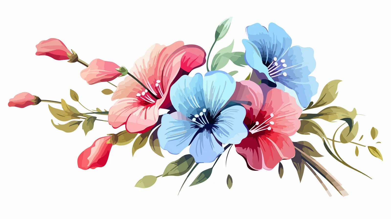 Floral Cartoon Vector Illustration — free download from Dotvec