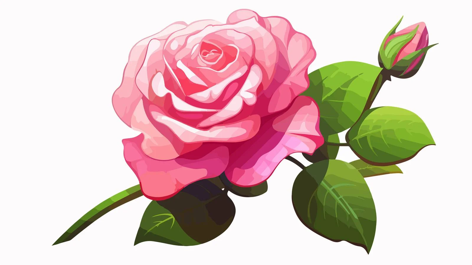 Elegant Rose Cartoon Illustration — free download from Dotvec