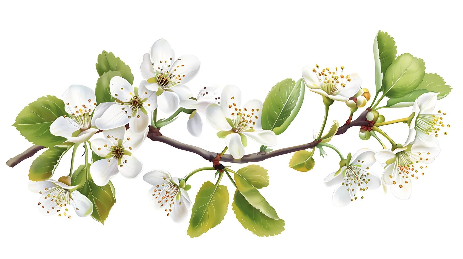 Blooming Pear Branch in Spring Garden — free download from Dotvec