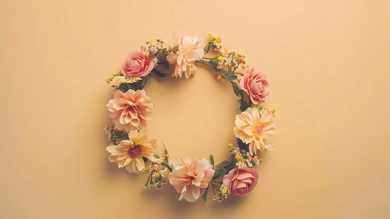 Peach Floral Wreath Composition — free download from Dotvec