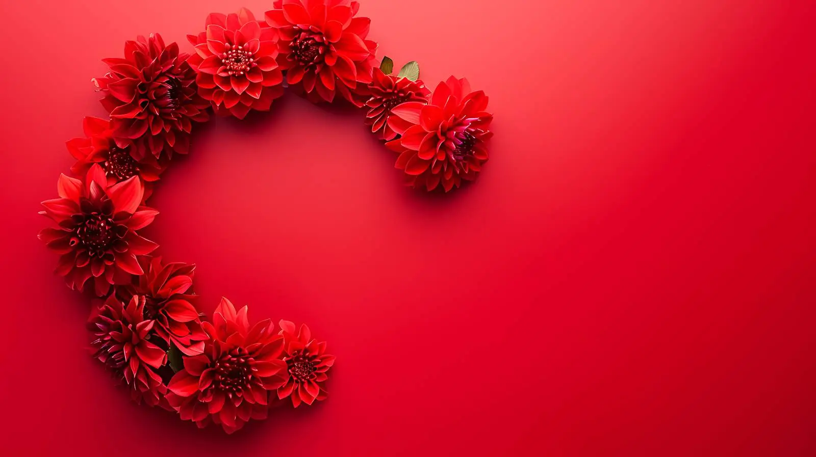 Red Dahlia Flower Wreath Composition — free download from Dotvec