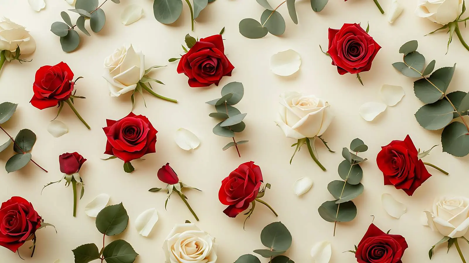 Beige and Red Roses Floral Pattern Texture – free prints image from Dotvec