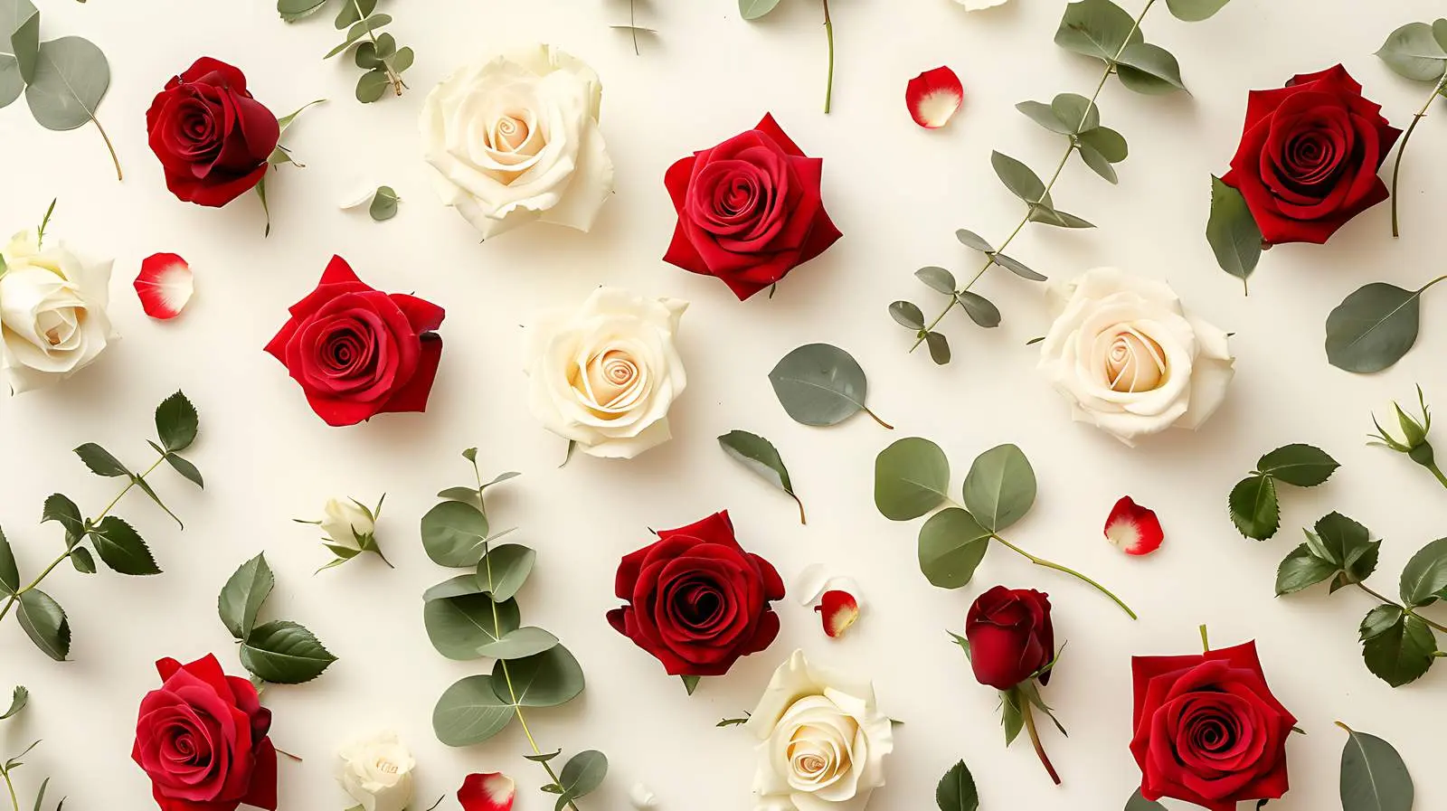 Beige and Red Roses Floral Pattern Texture – free natural image from Dotvec