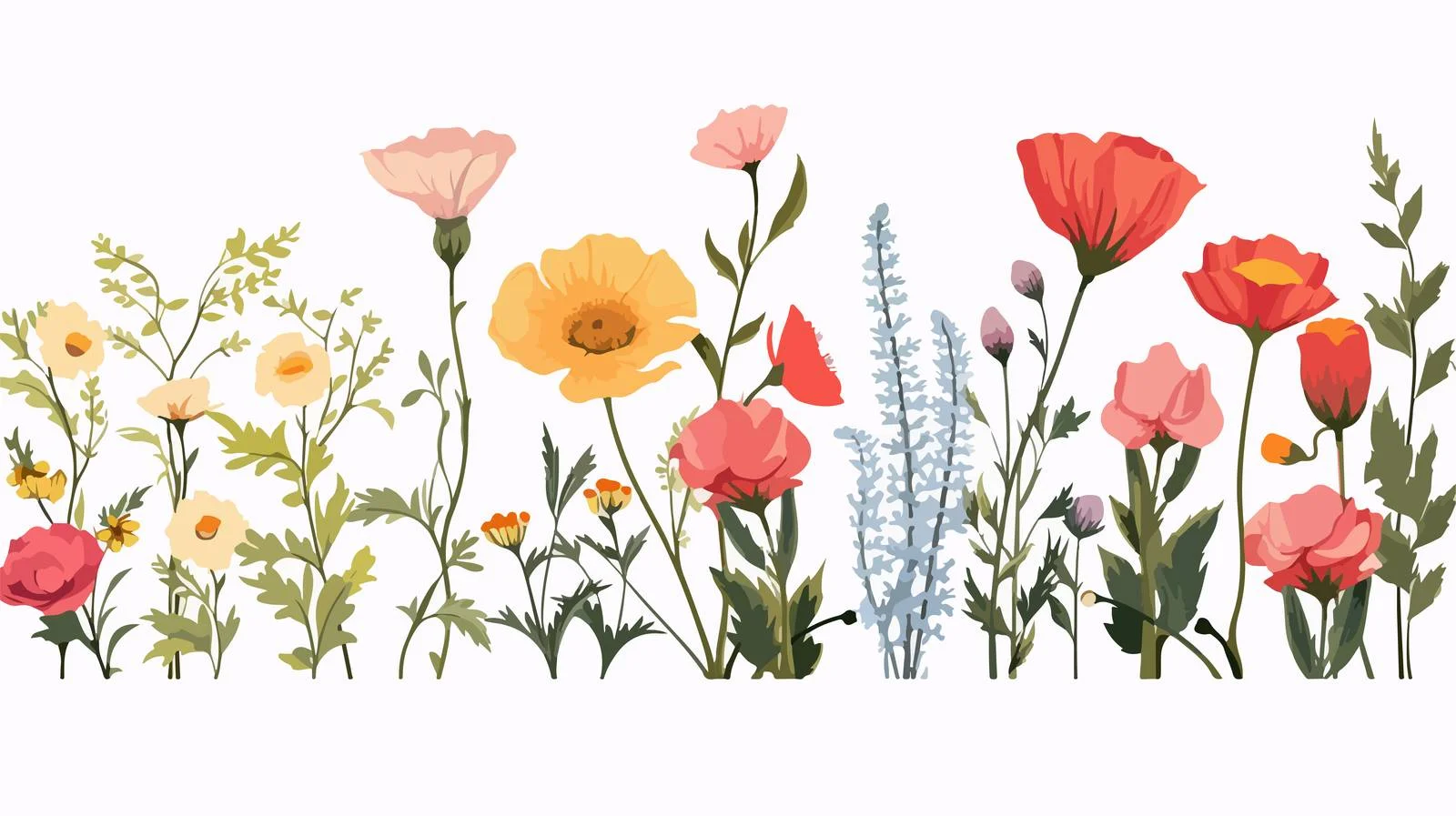 Floral Cartoon Vector Illustration — free download from Dotvec