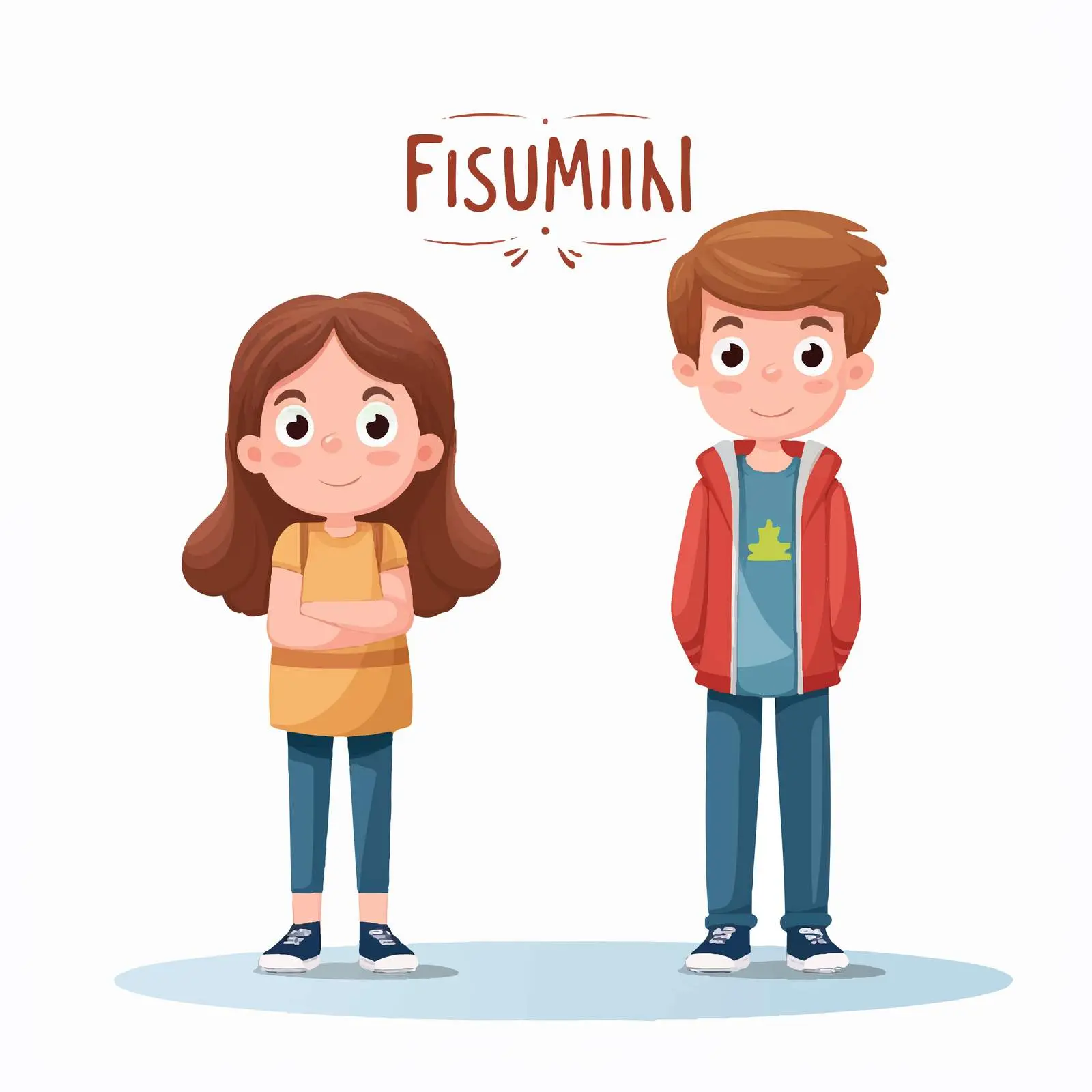 Cartoon Style Flu Season with Kids Keeping Social — free download from Dotvec