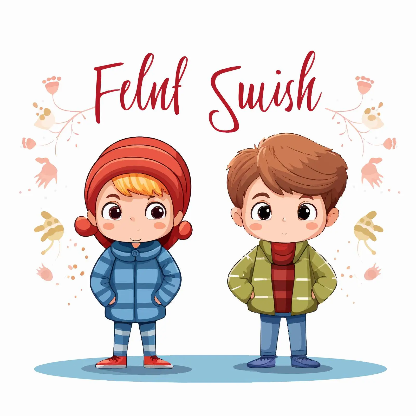 Flu Season Cartoon Style with Kids Keeping Social — free download from Dotvec