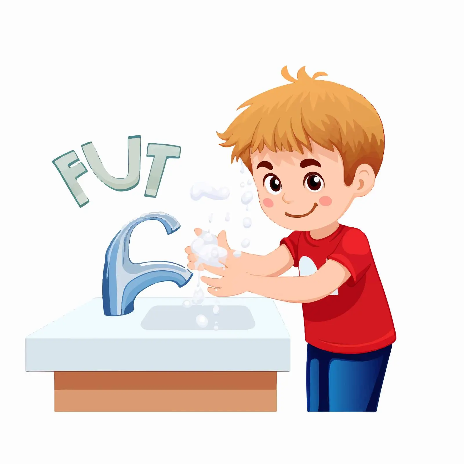 Boy Washing Hands with Flu Shot Design — free download from Dotvec