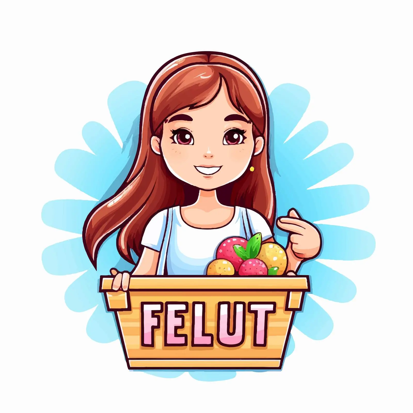 Girl with Shopping Basket and Flu Shot Design — free download from Dotvec
