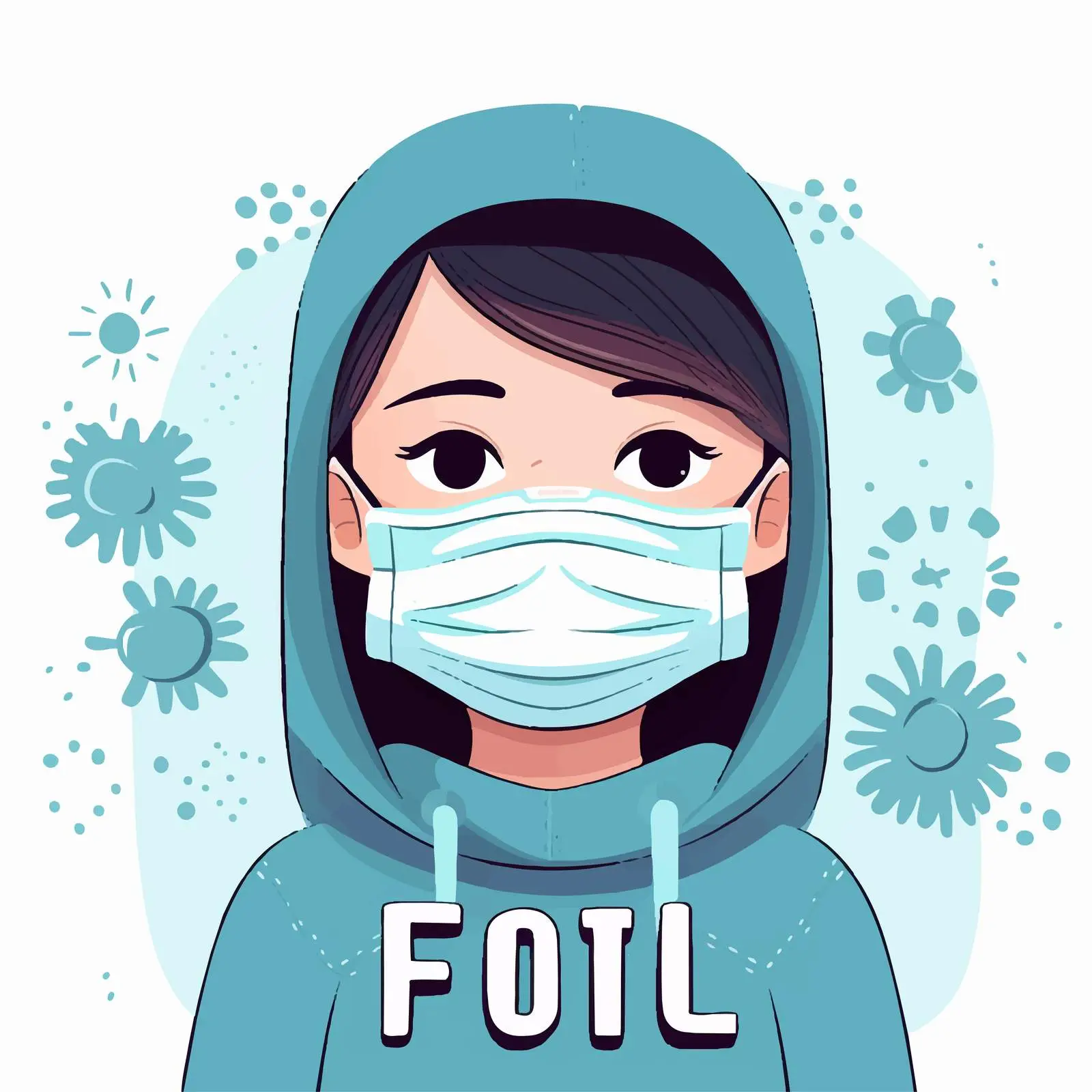 Cartoon Girl Getting Flu Shot with Mask – free healthcare image image from Dotvec