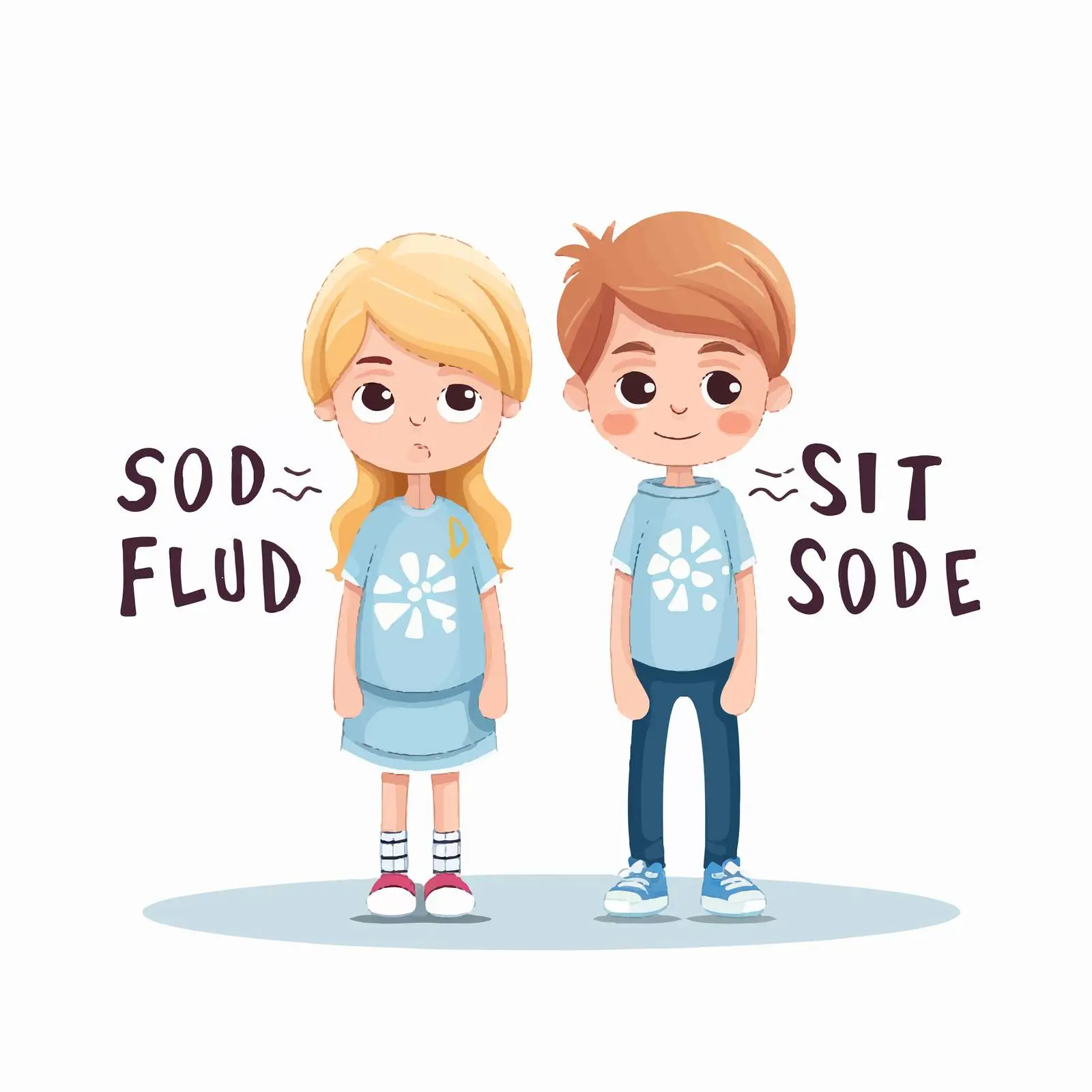 Cartoon Flu Shot Illustration with Two Kids — free download from Dotvec