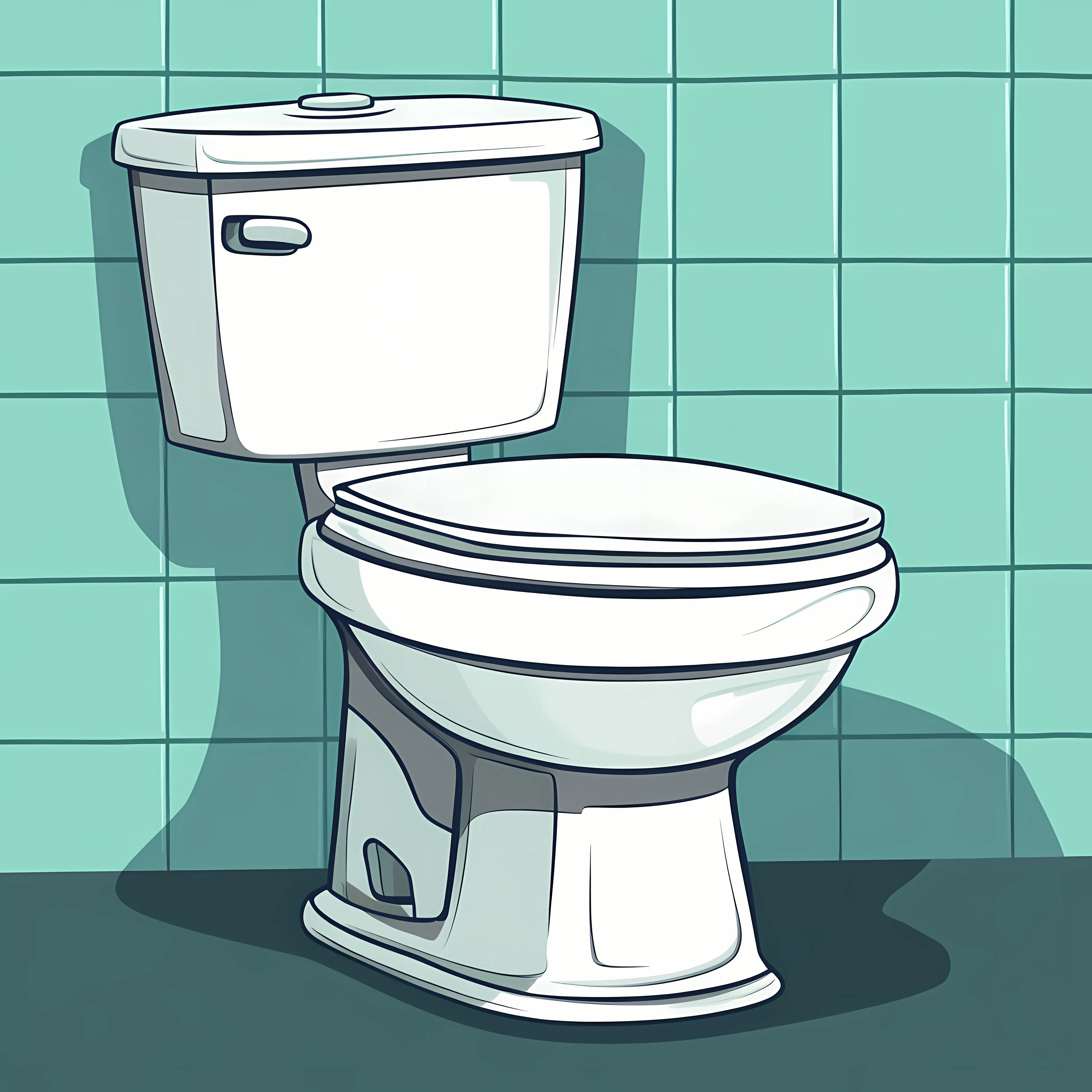 Hand-Drawn Cartoon Flush Toilet Illustration – free toilet humor image from Dotvec