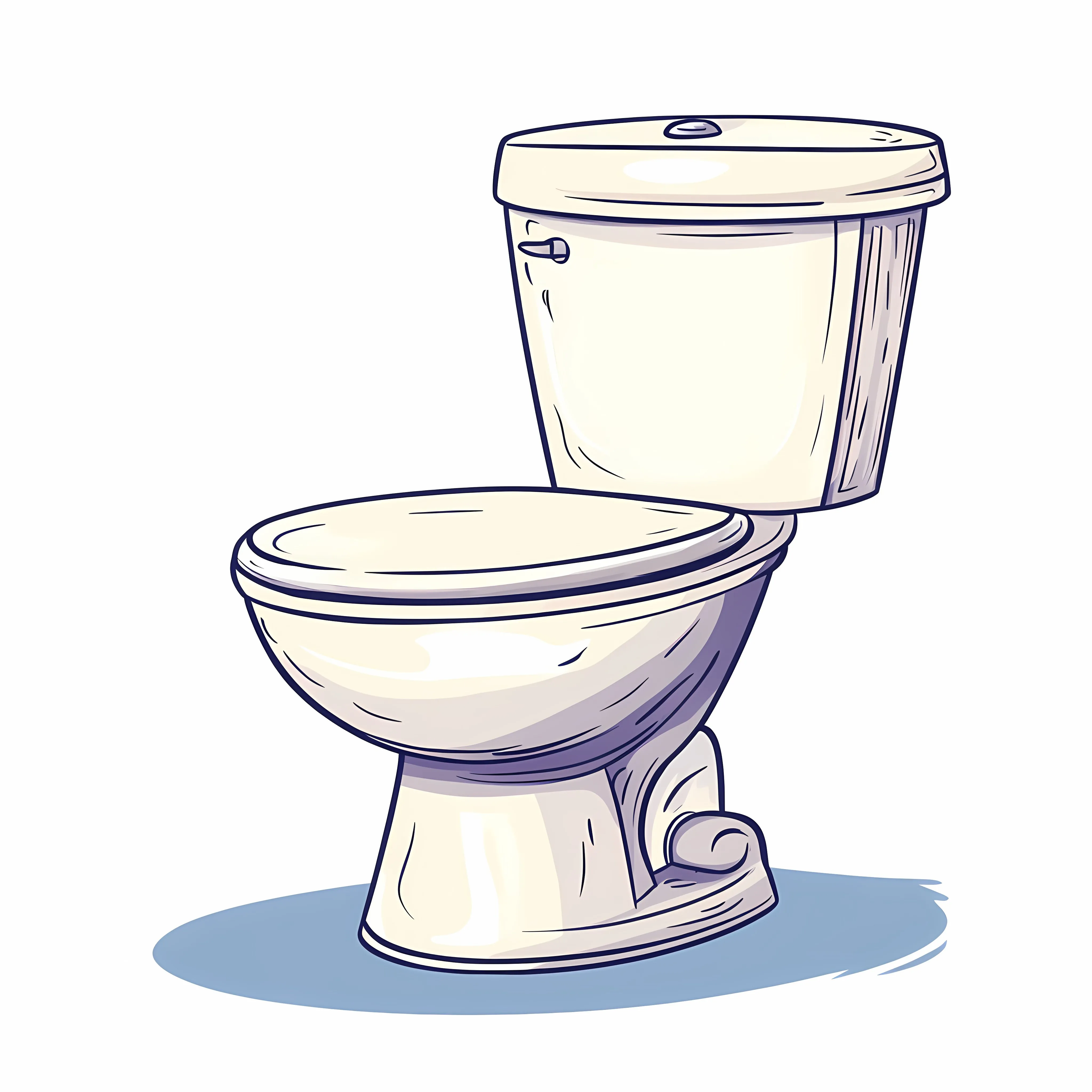 Hand-Drawn Cartoon Flush Toilet Vector Illustration — free download from Dotvec
