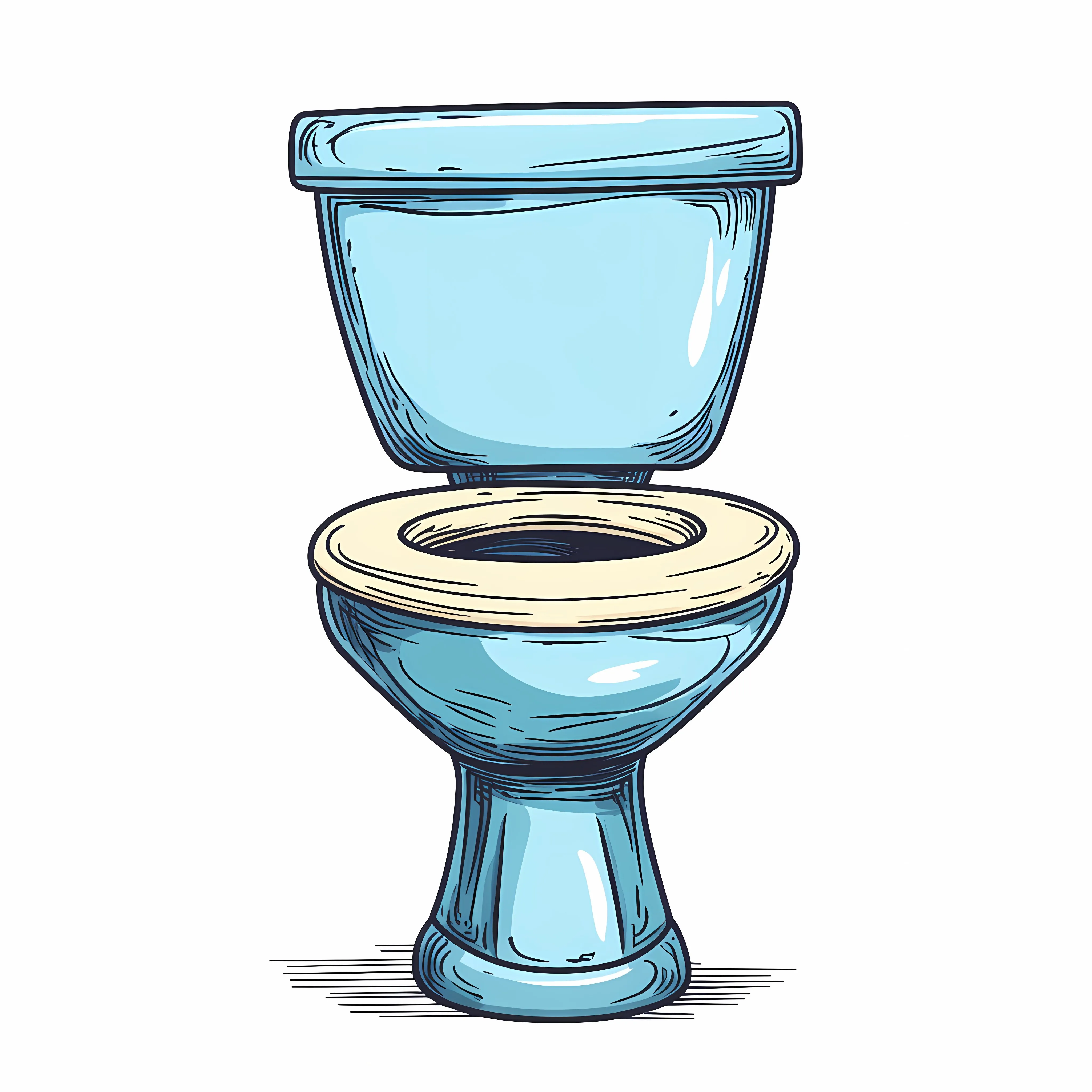Hand-Drawn Cartoon Flush Toilet Illustration – free toilet humor image from Dotvec