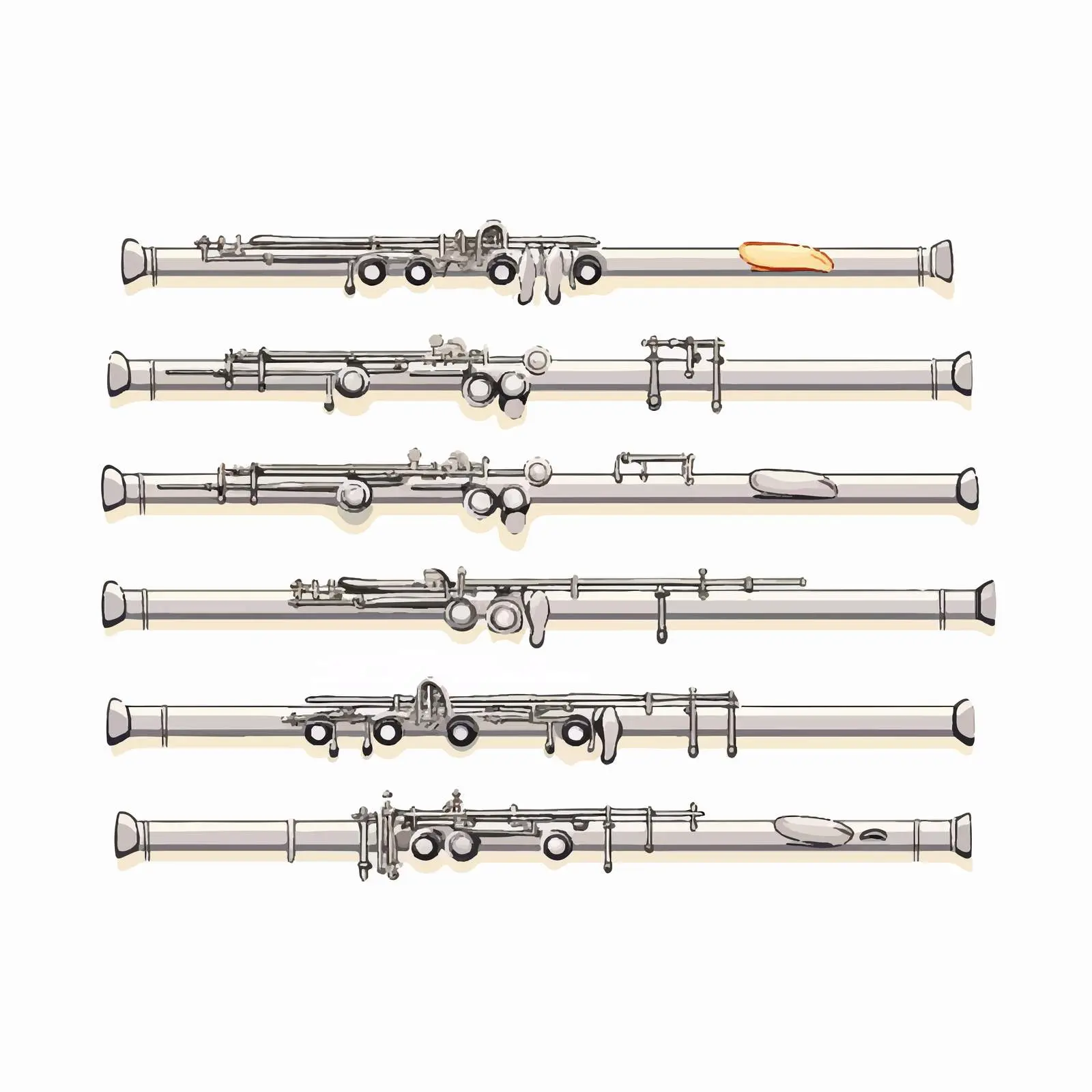 Flute Line Vector Illustration on White Background – free flute image from Dotvec