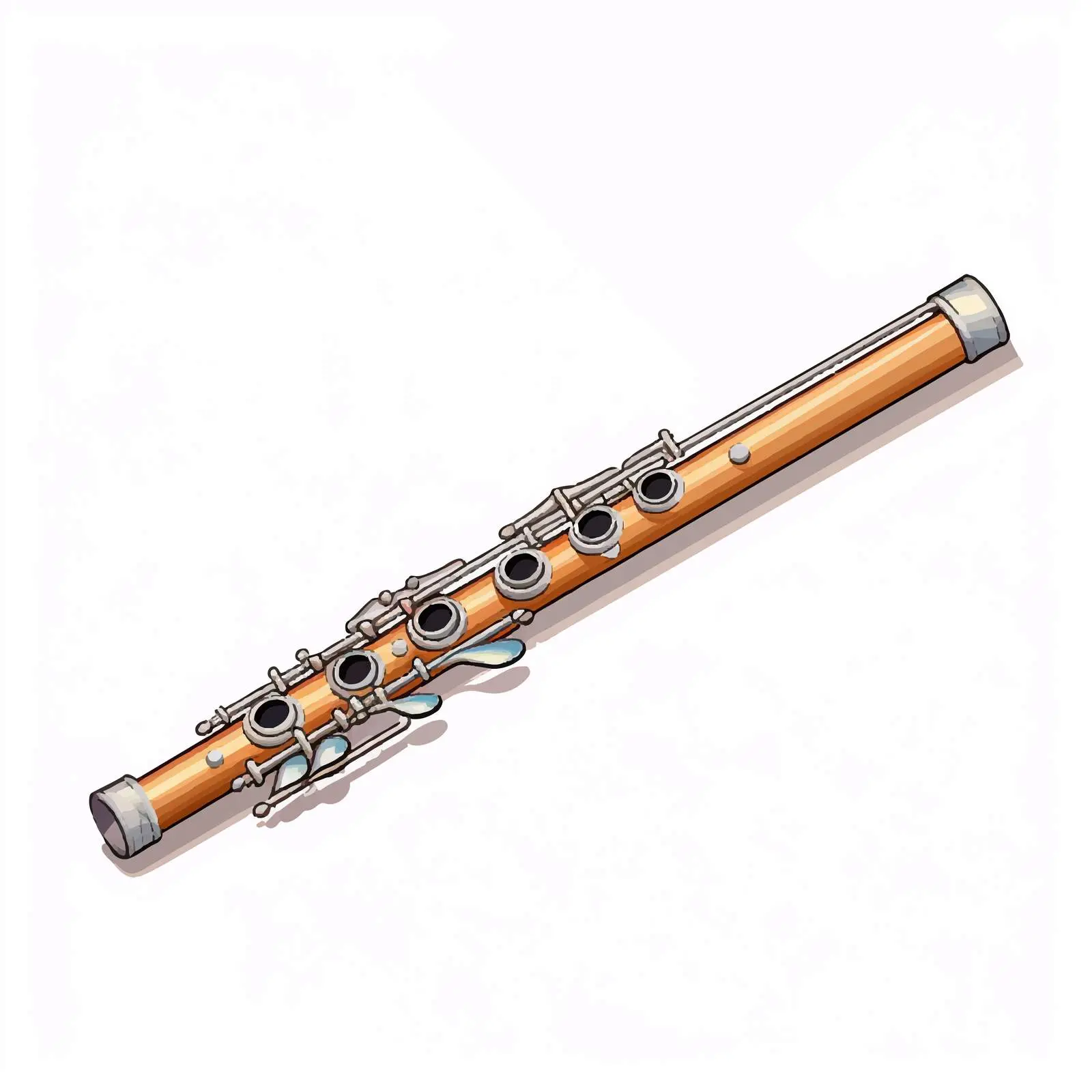 Top View Vector Flute Illustration on White Background – free flute image from Dotvec