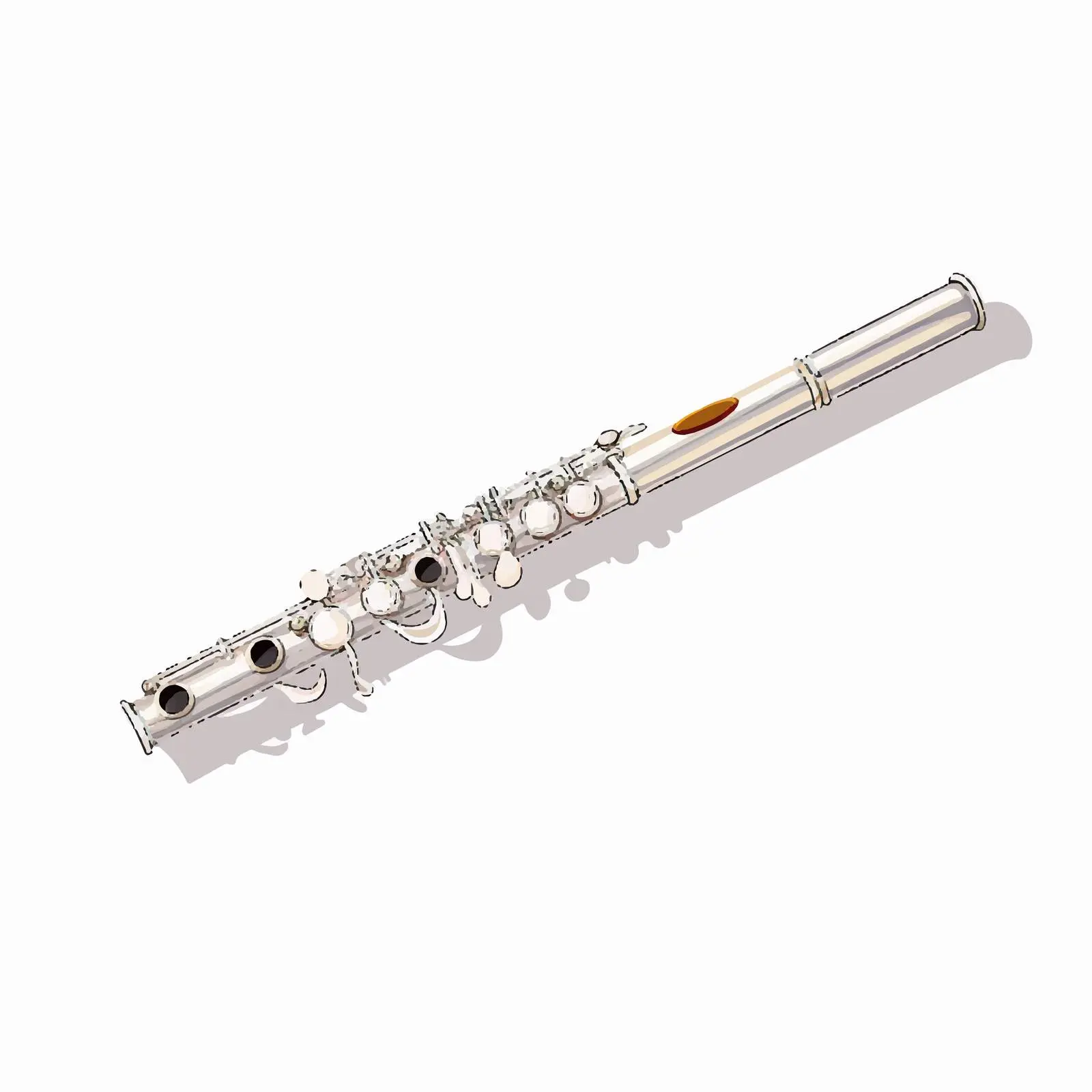 Flute Vector Illustration Top View on White Background – free flute image from Dotvec