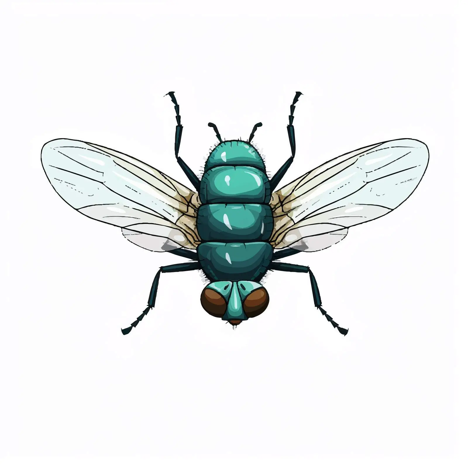 Cartoon Fly Vector Illustration on White Background — free download from Dotvec