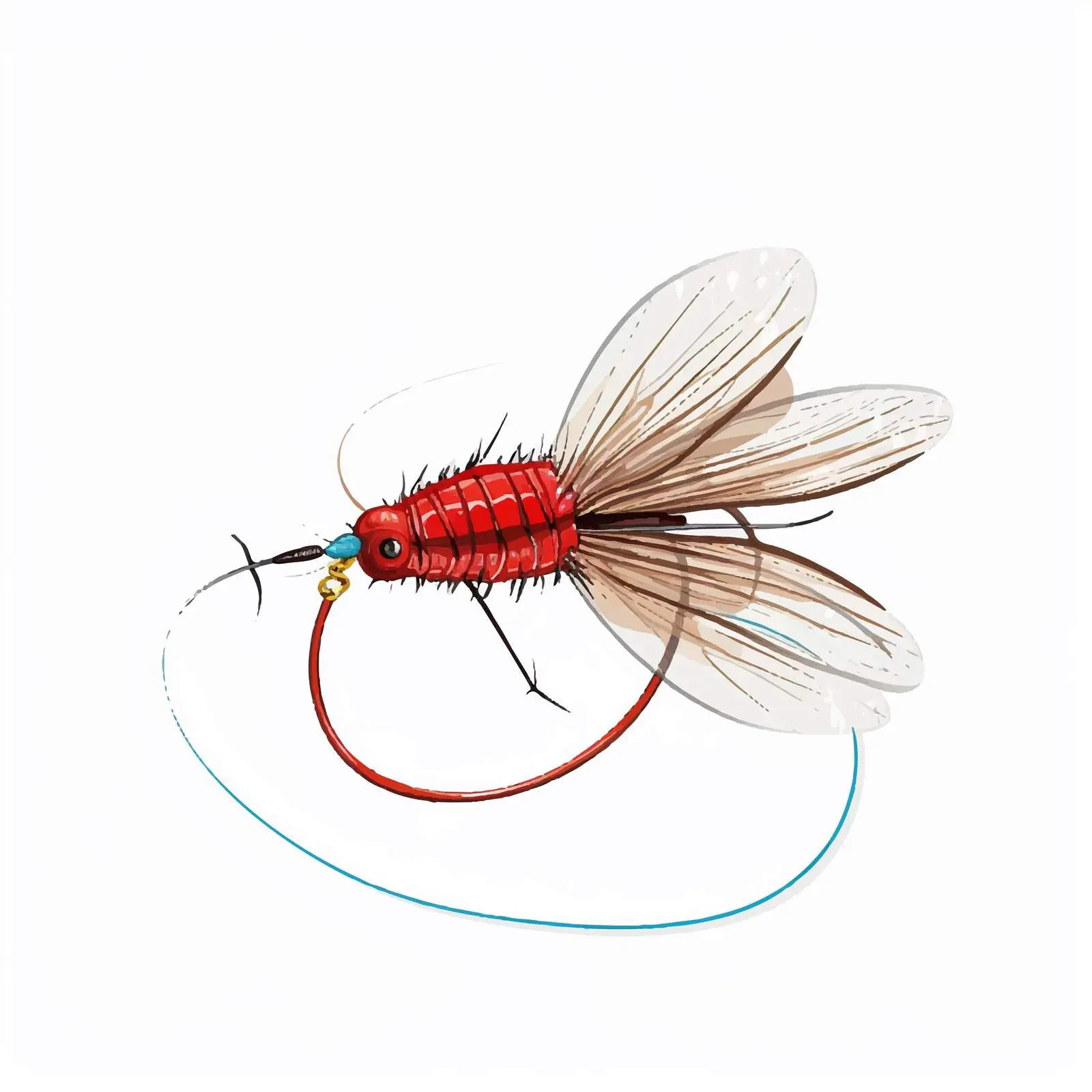 Fly Line Vector Illustration on White Background – free insect vector image from Dotvec