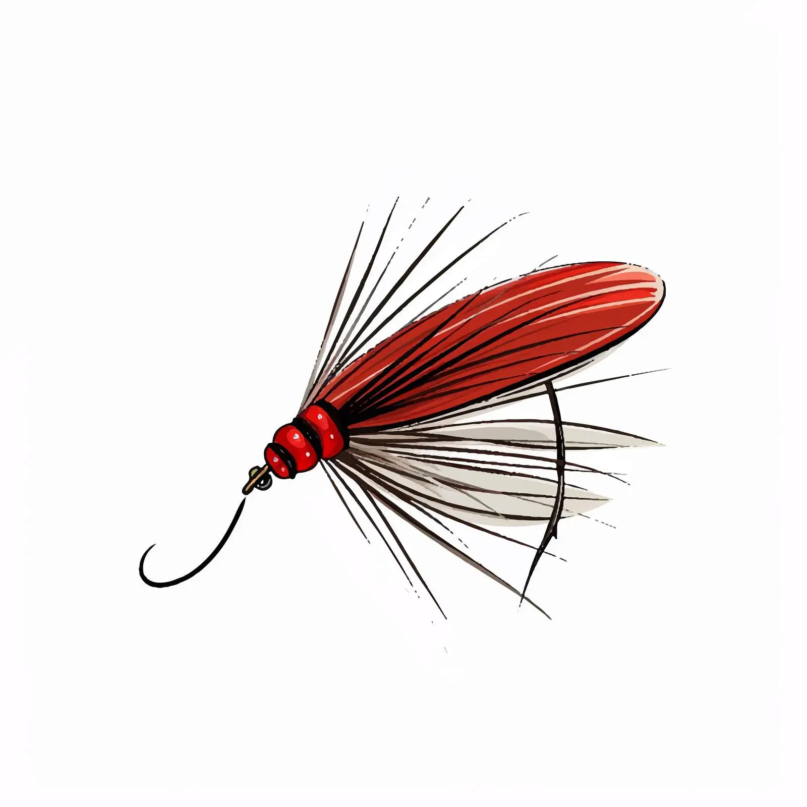 Fly Line Vector Illustration on White Background – free insect vector image from Dotvec