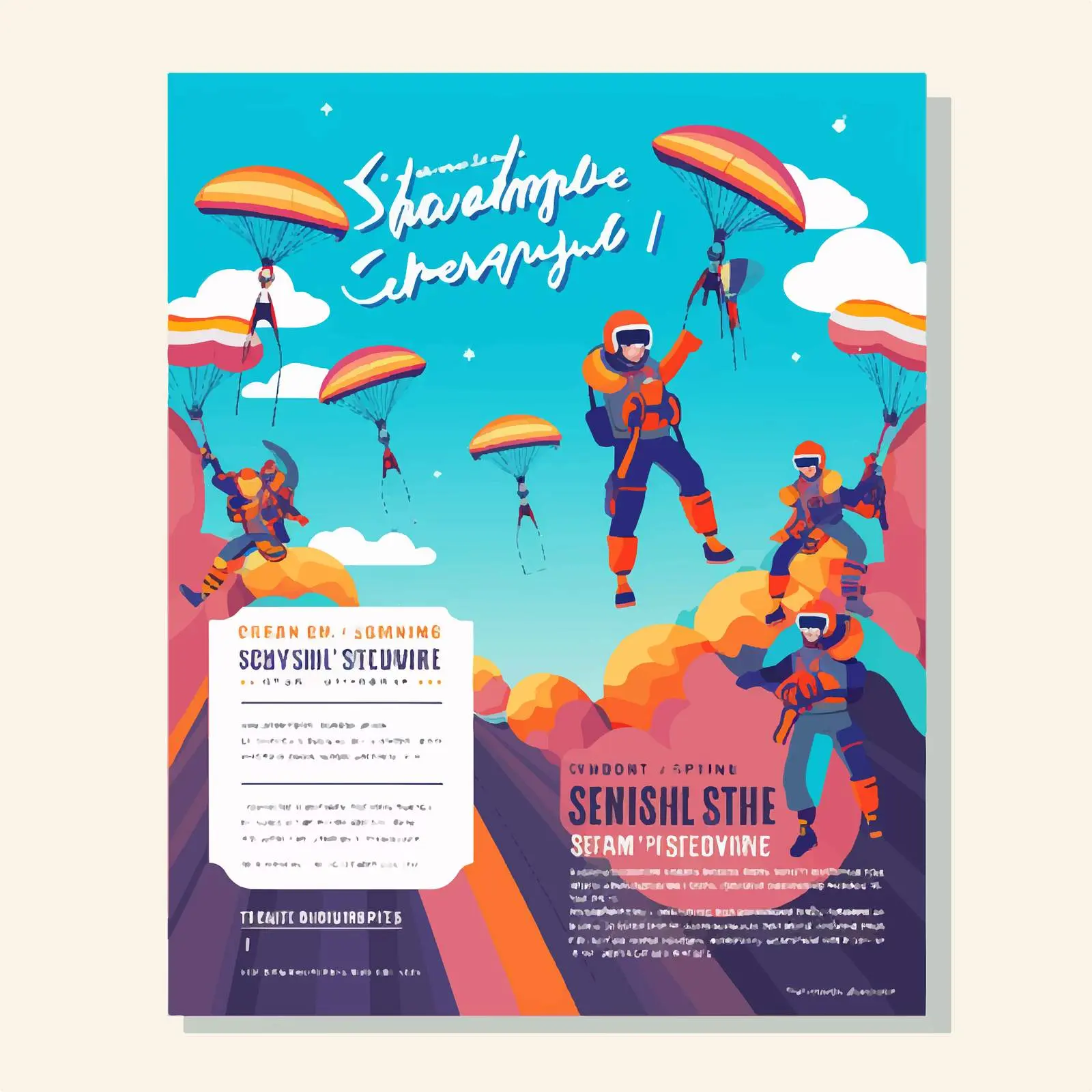 Skydiving Festival Flyer Design Template – free extreme sports image from Dotvec