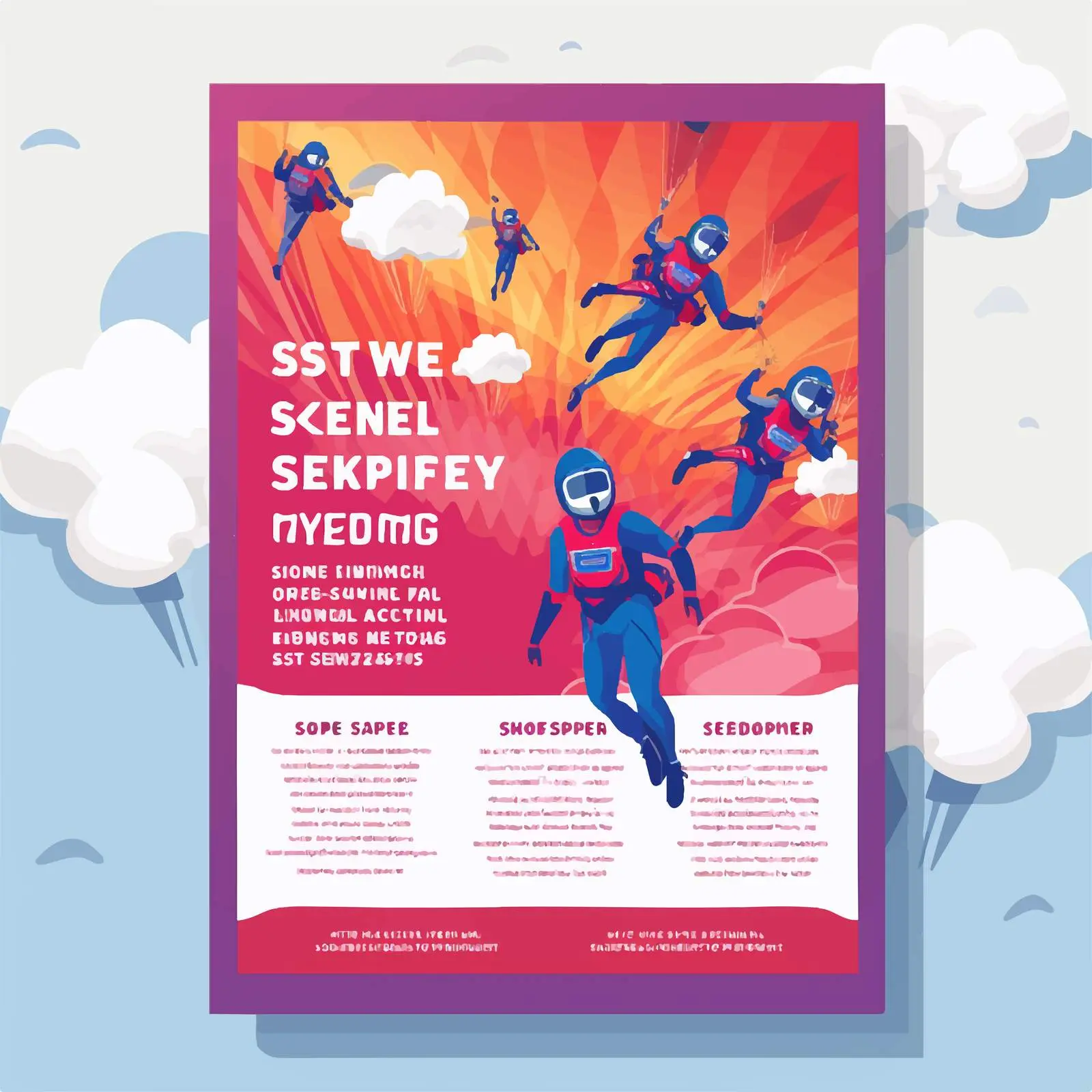 Skydiving Festival Vertical Flyer Design Template – free extreme sports image from Dotvec