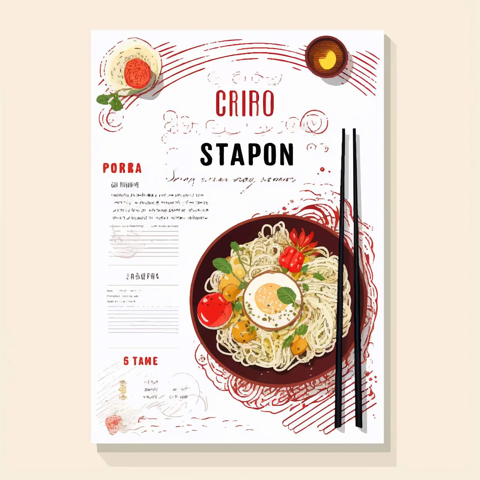 Japanese Cuisine Restaurant Flyer Design Template – free notice image from Dotvec