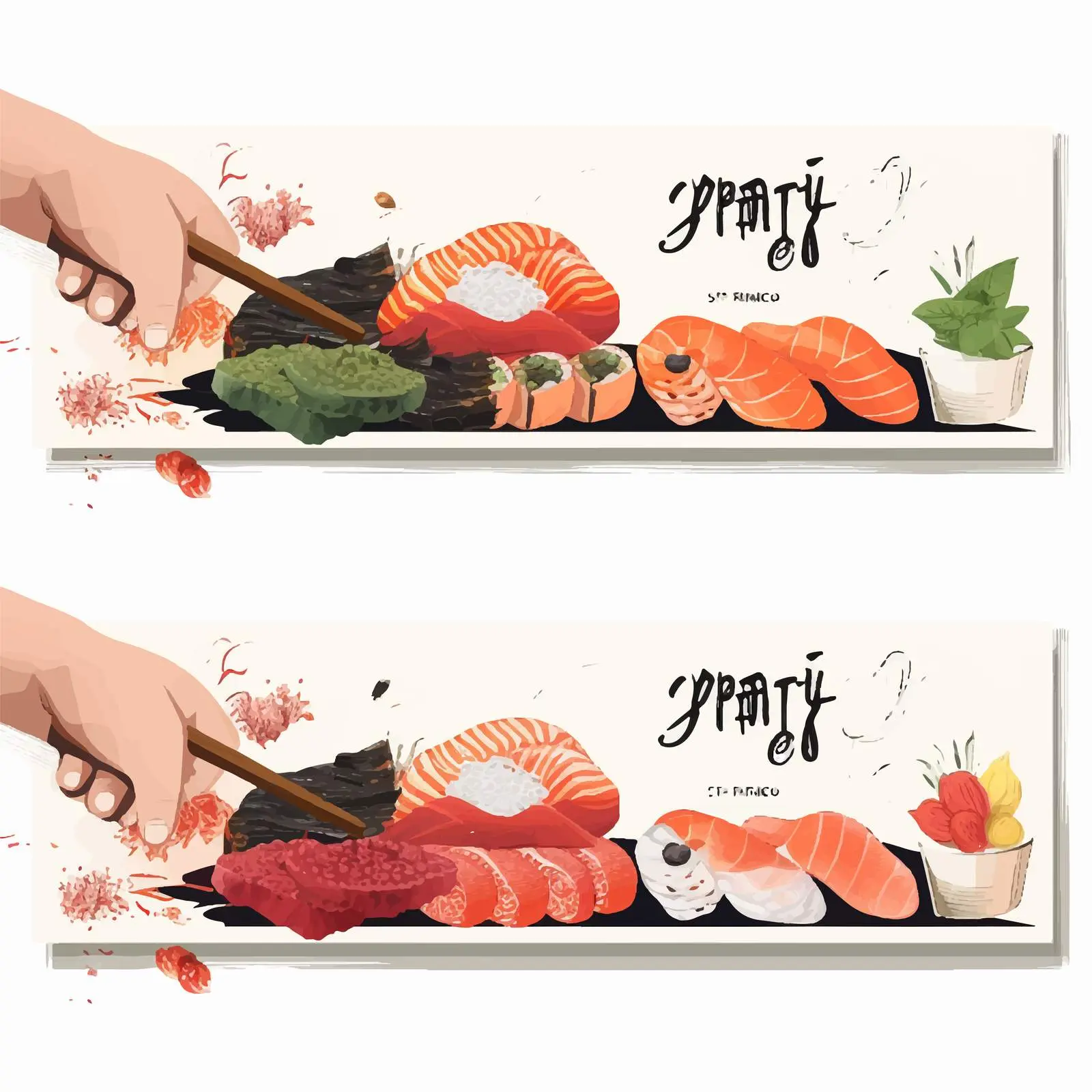 Sushi Dining Table Flyer Template — free download from Dotvec