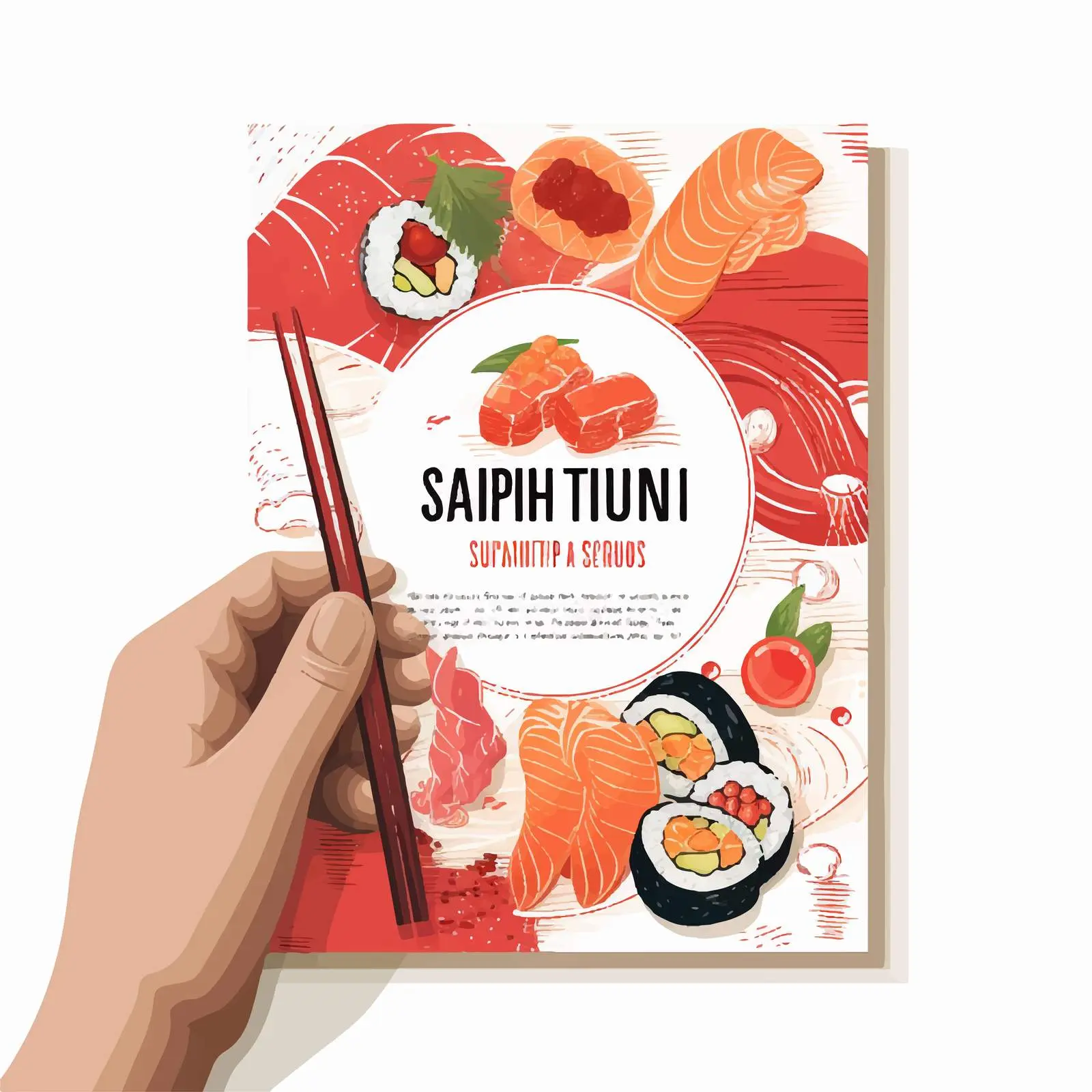 Sushi Dining Table Flyer Template Design — free download from Dotvec