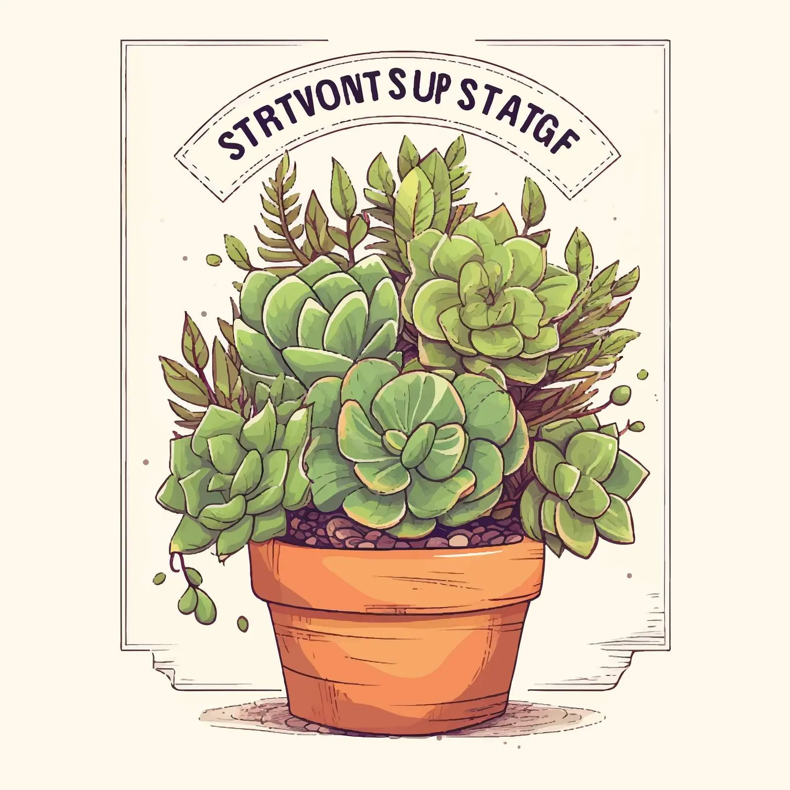 Hand-Drawn Green Succulent Flyer Template — free download from Dotvec