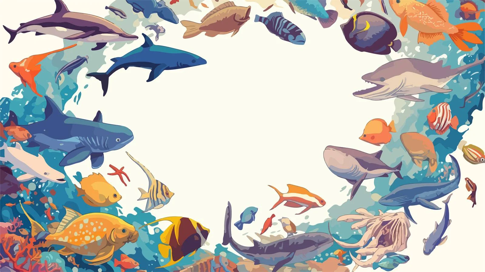 Underwater Fish Theme Flyer Design Template — free download from Dotvec