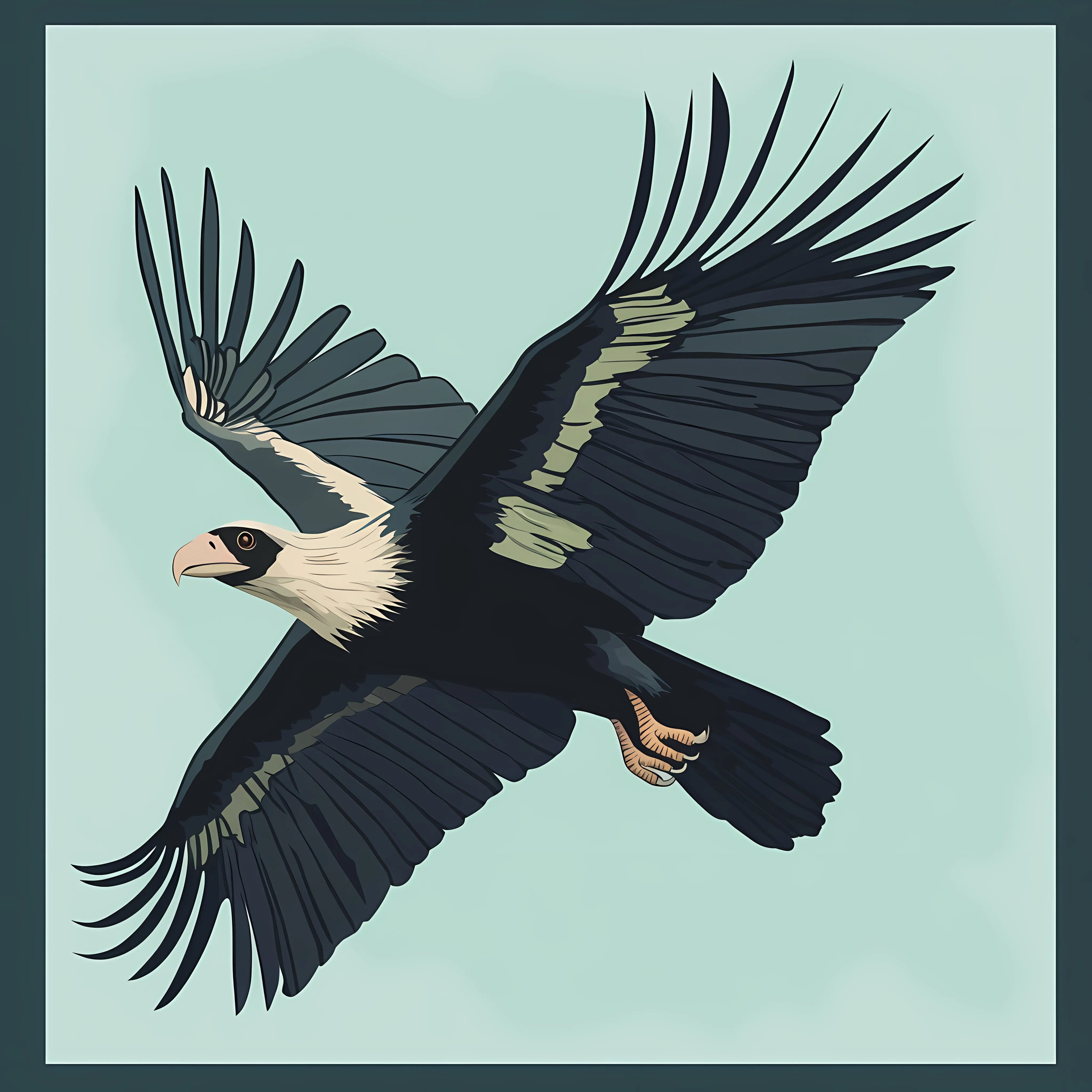 Flat Vector Illustration of Andean Condor – free printable artwork image from Dotvec