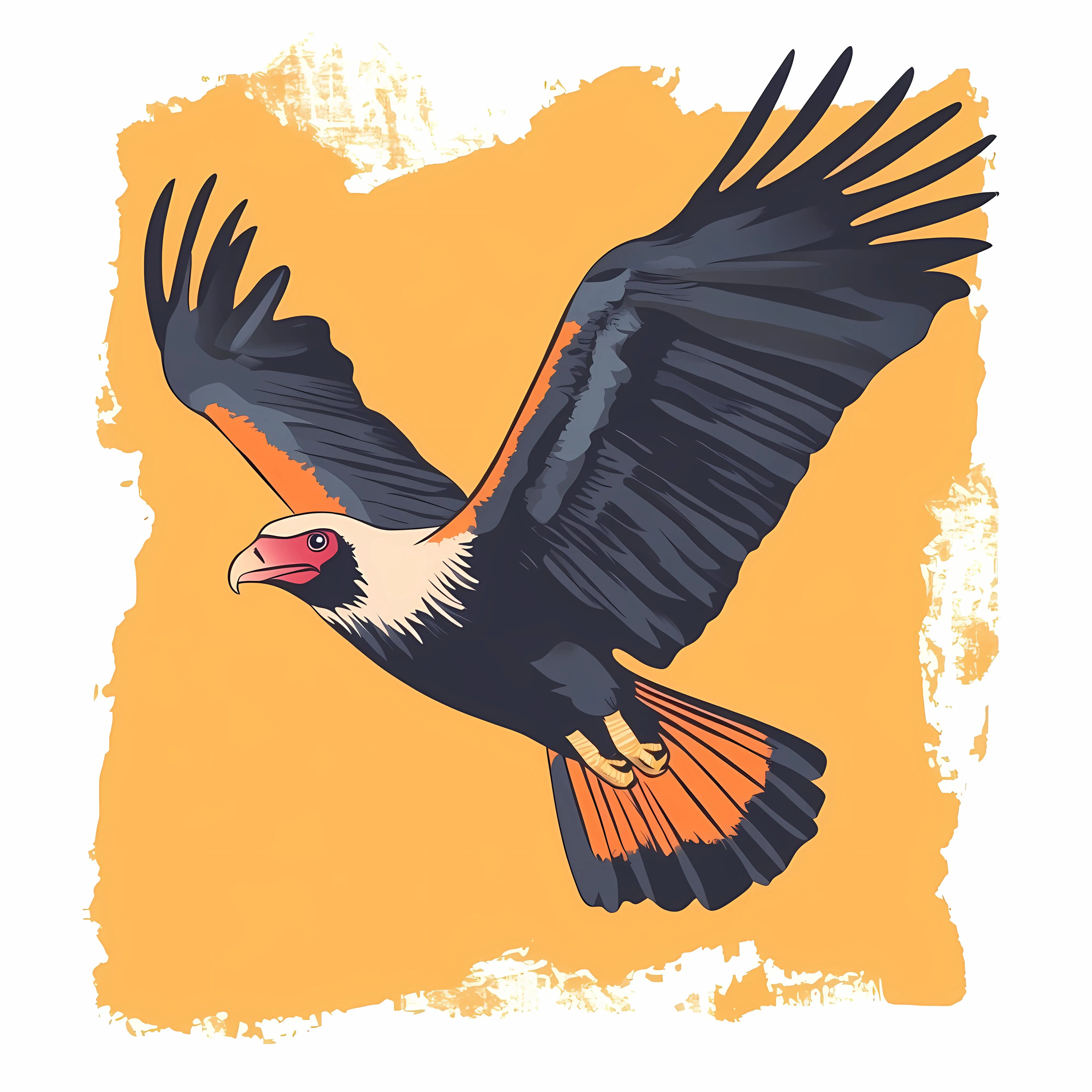 Flat Vector Illustration of Flying Andean Condor — free download from Dotvec