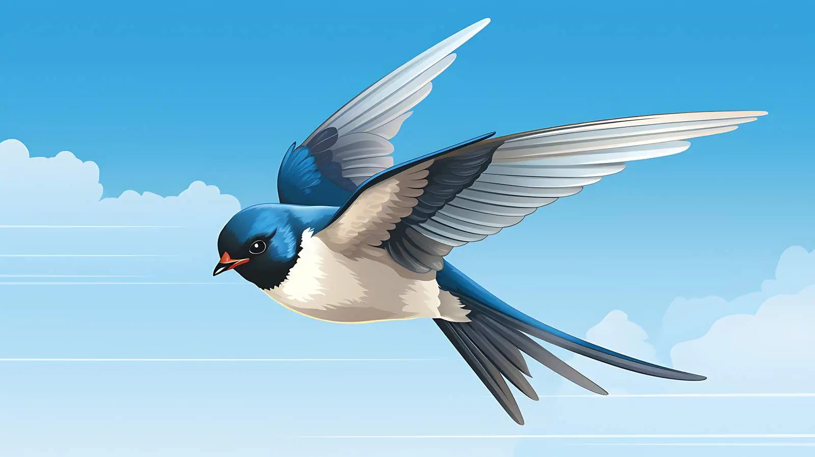 Graceful Swallow in Clear Blue Sky — free download from Dotvec