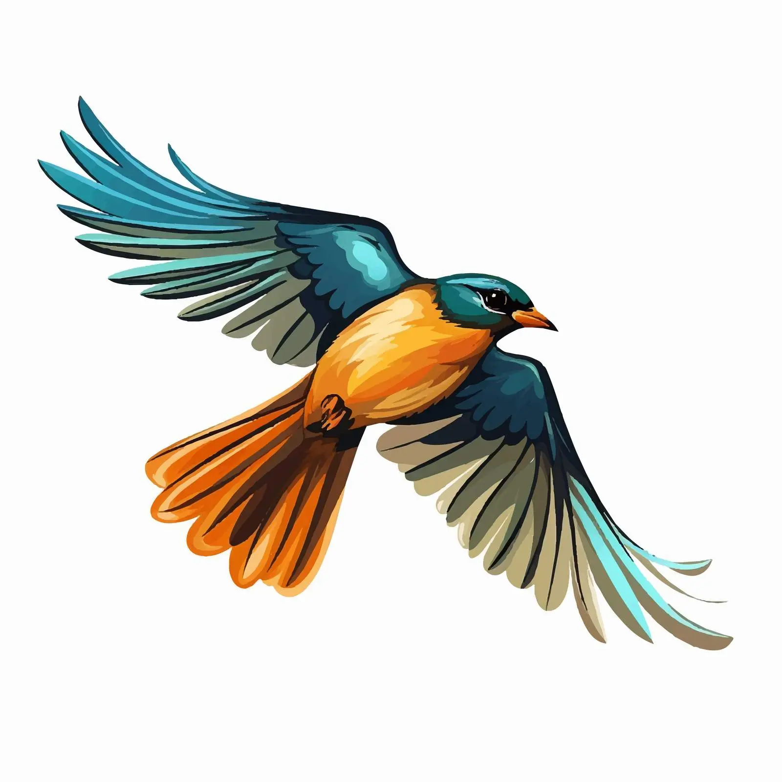 Cartoon Flying Bird Vector Illustration — free download from Dotvec