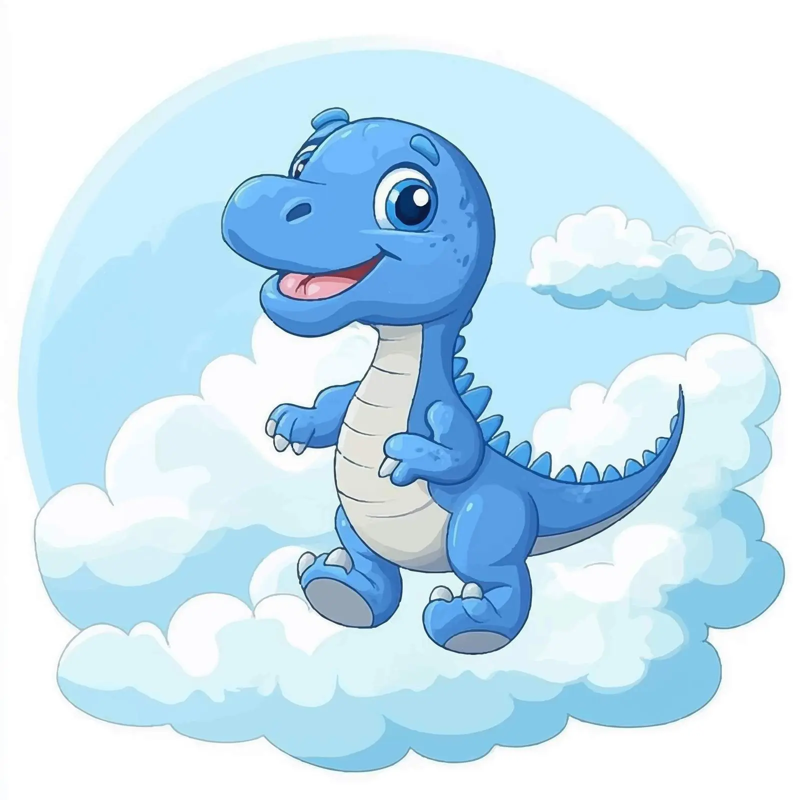 Cartoon Flying Dinosaurs in Blue Sky – free vector animal image from Dotvec